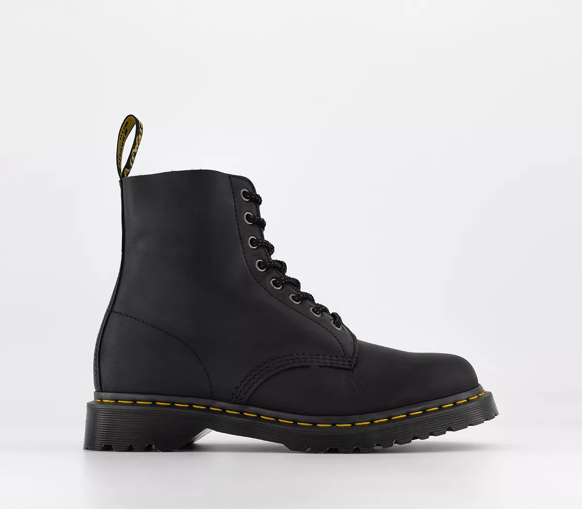 Dr. Martens 8 Eye Lace Boots Black Waxed Full Grain