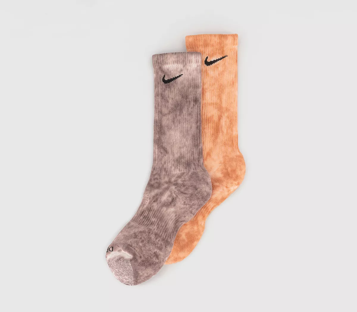 Nike Cushioned Tie Dye Crew Socks 2 Pairs Orange Red Multi