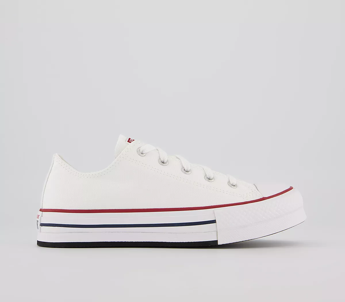 Converse All Star Eva Lift Low Jnr Trainers Whte Garnet Navy