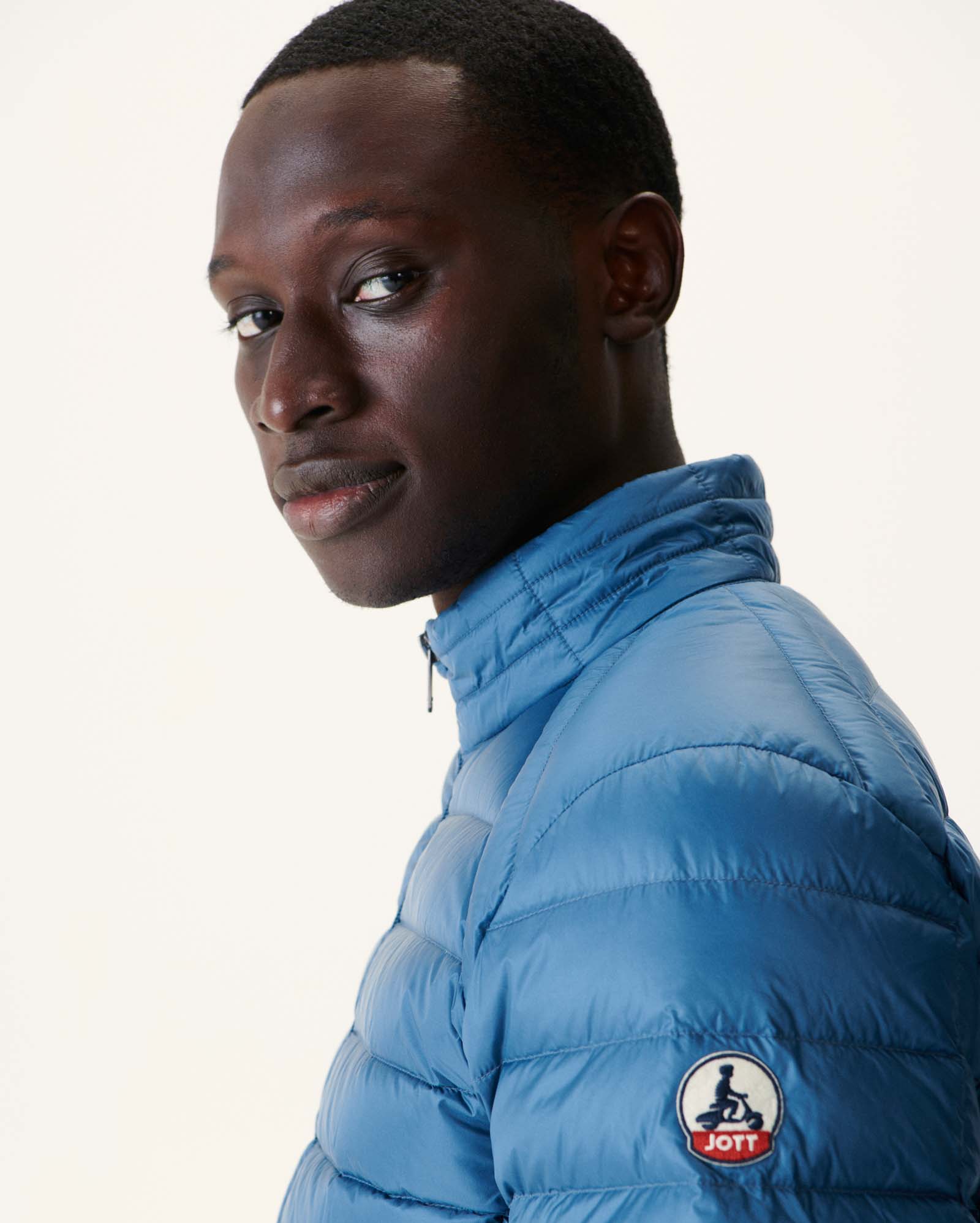 Light down jacket Denim blue Mat