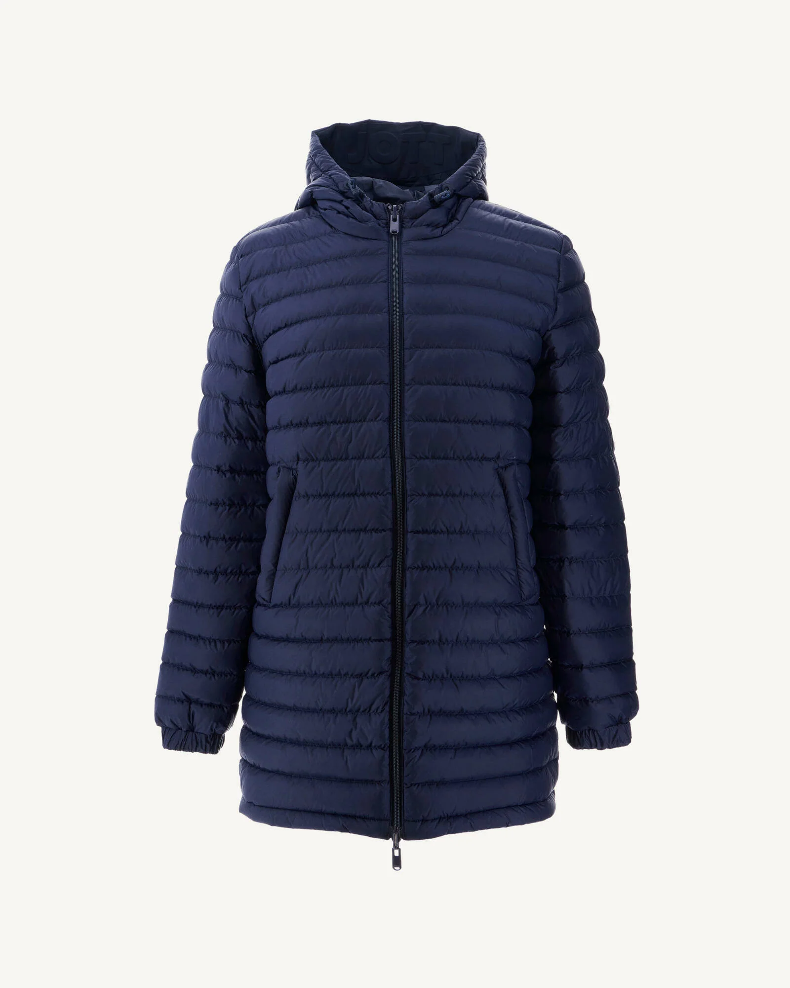 Navy Roma reversible long down jacket