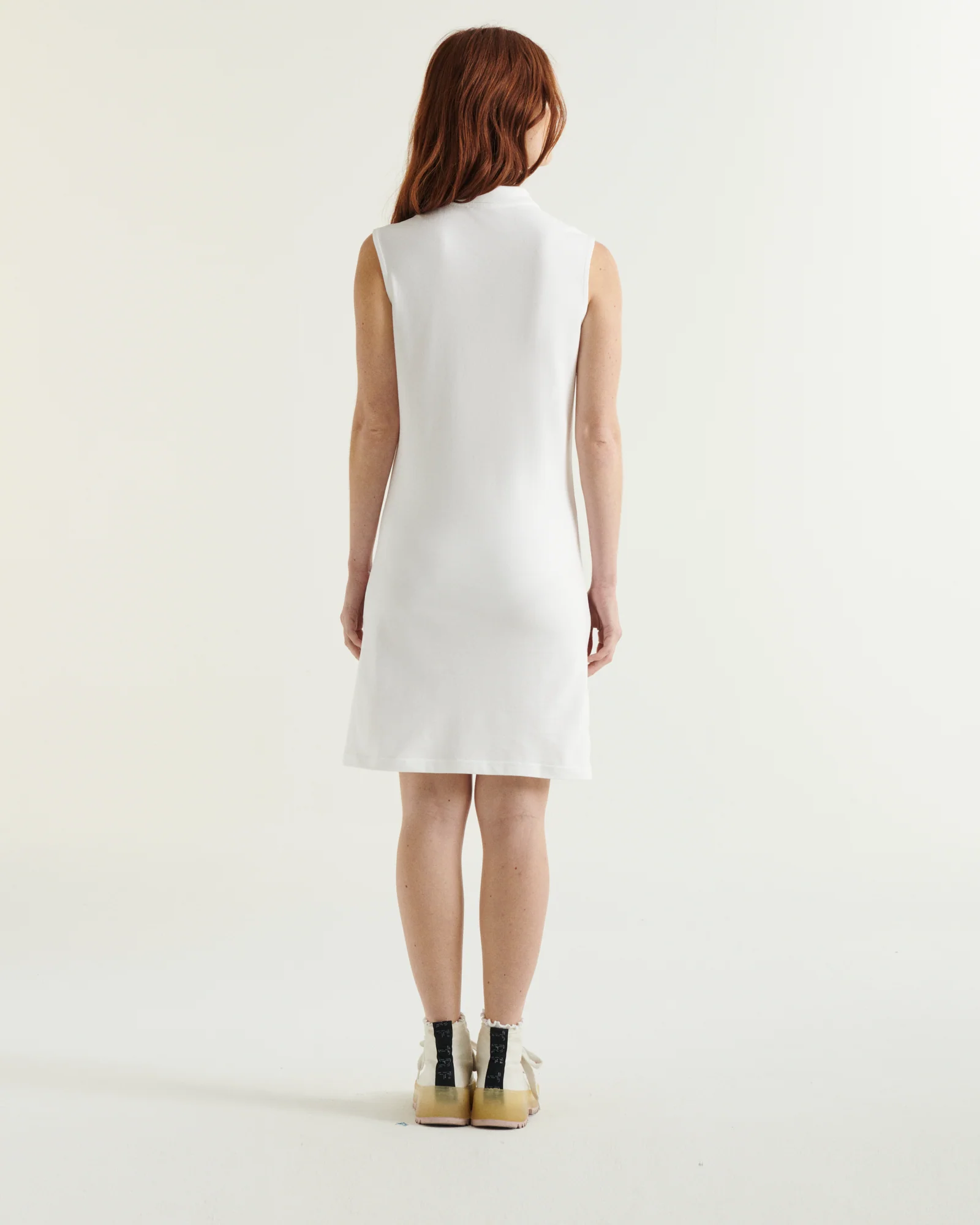 Esmeralda sleeveless polo dress in organic cotton Navy