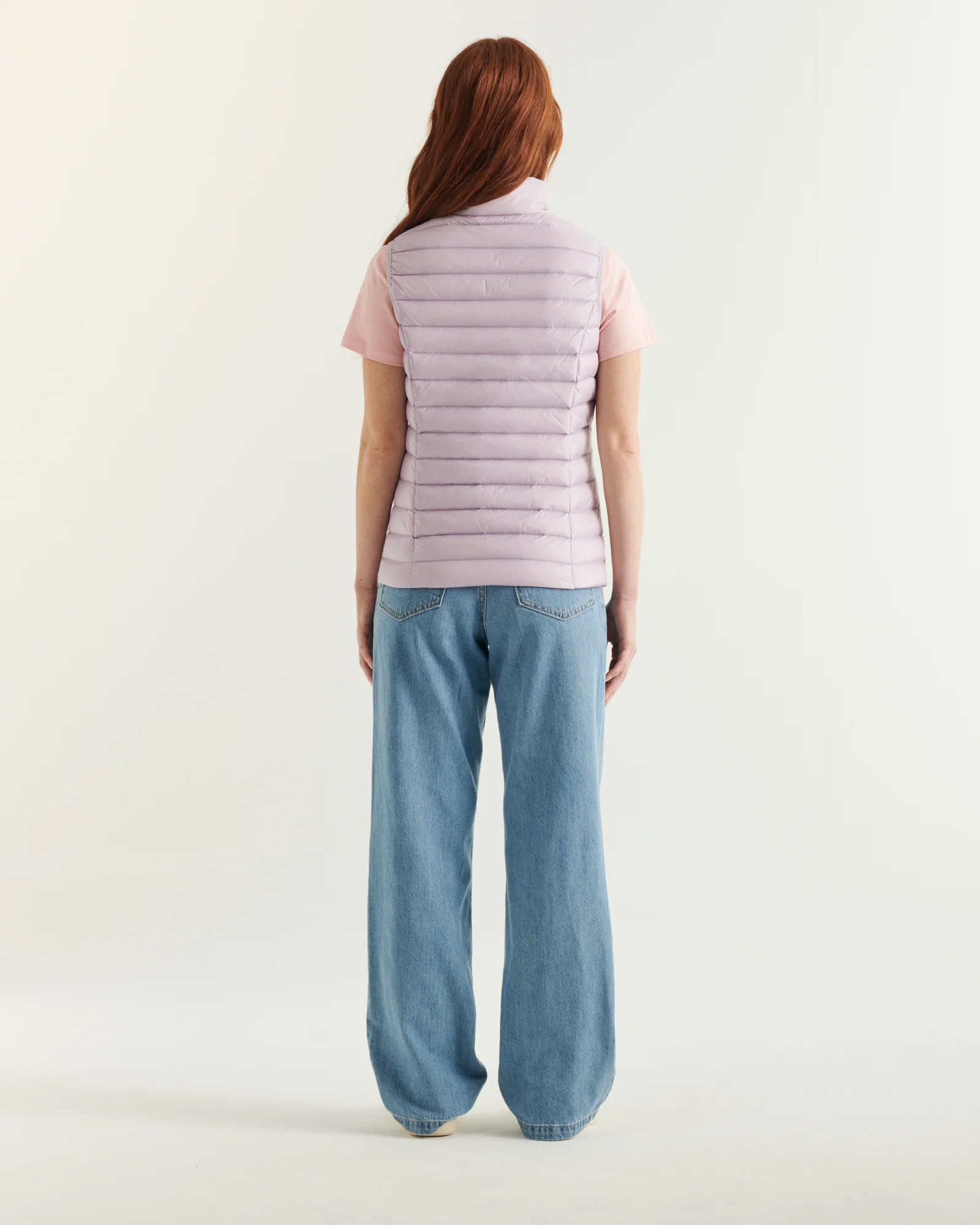 Down jacket light sleeveless Peach Pink Seda