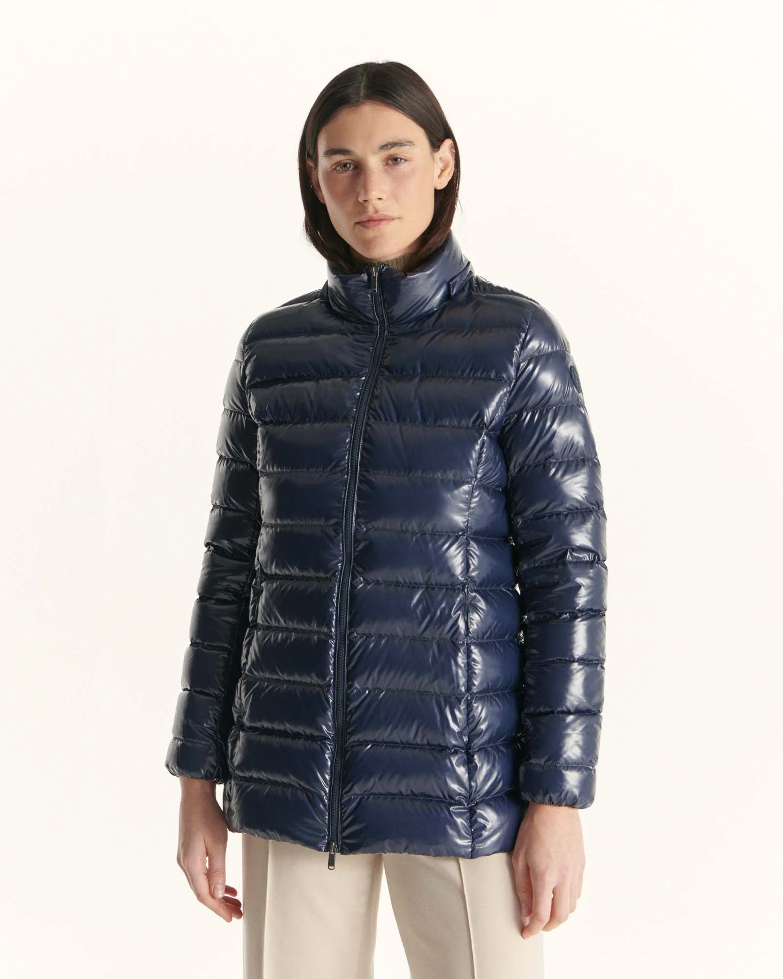 Down jacket mid-length Grand Froid Pearl Black lacquered