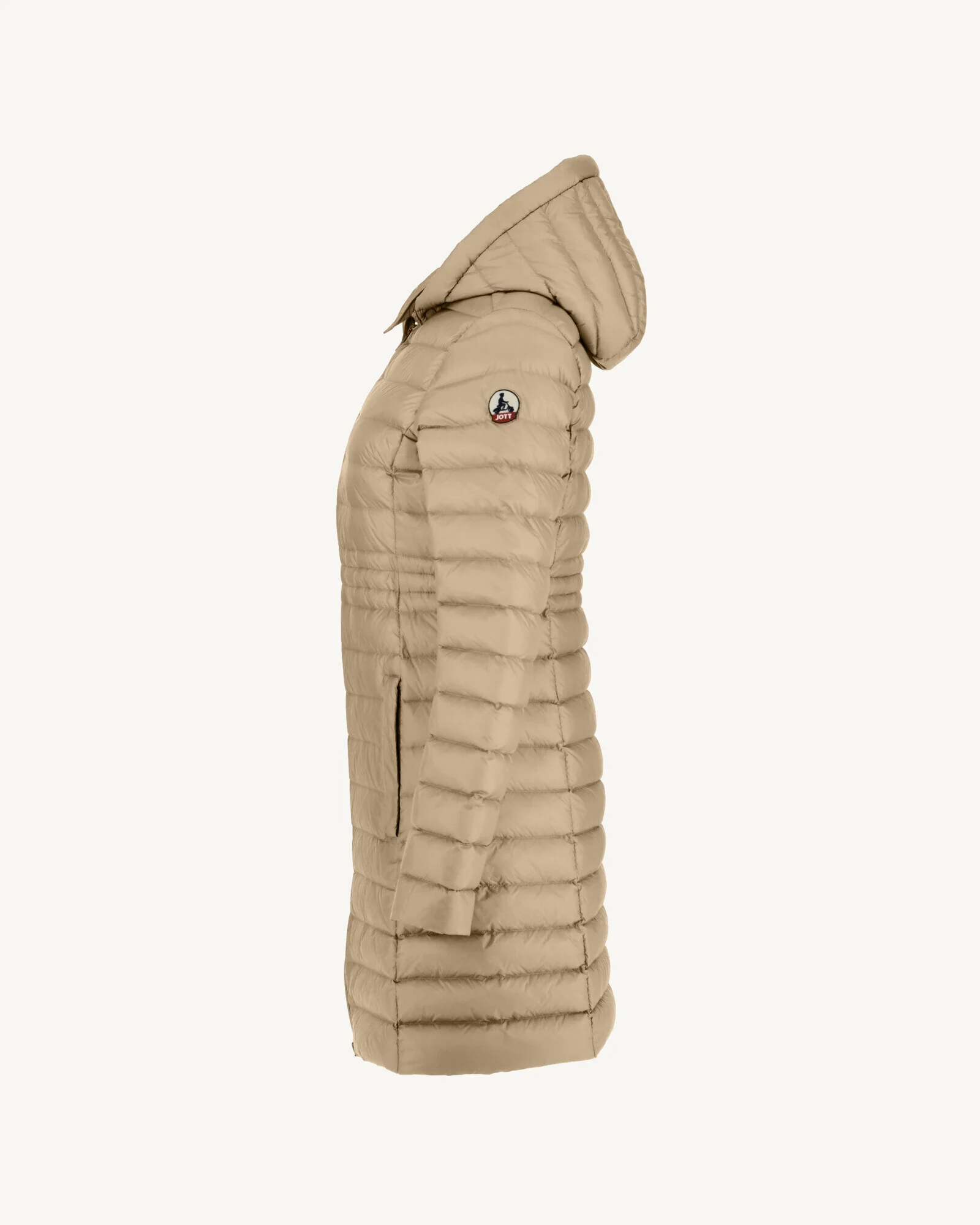 Down jacket long hoodie Taupe Vero 2.0
