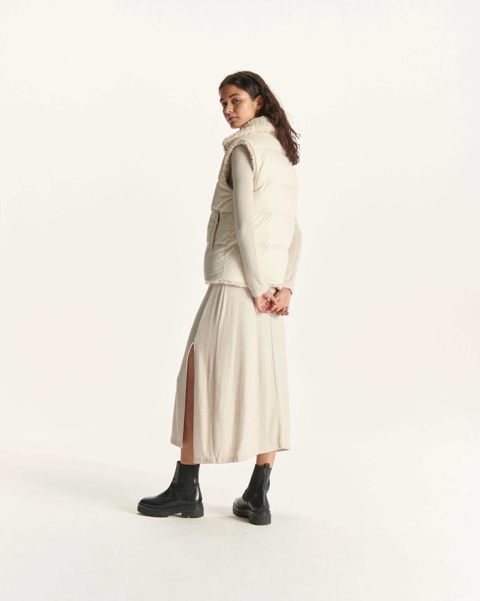 Down jacket sleeveless reversible Grand Froid Natural Daria 2.0