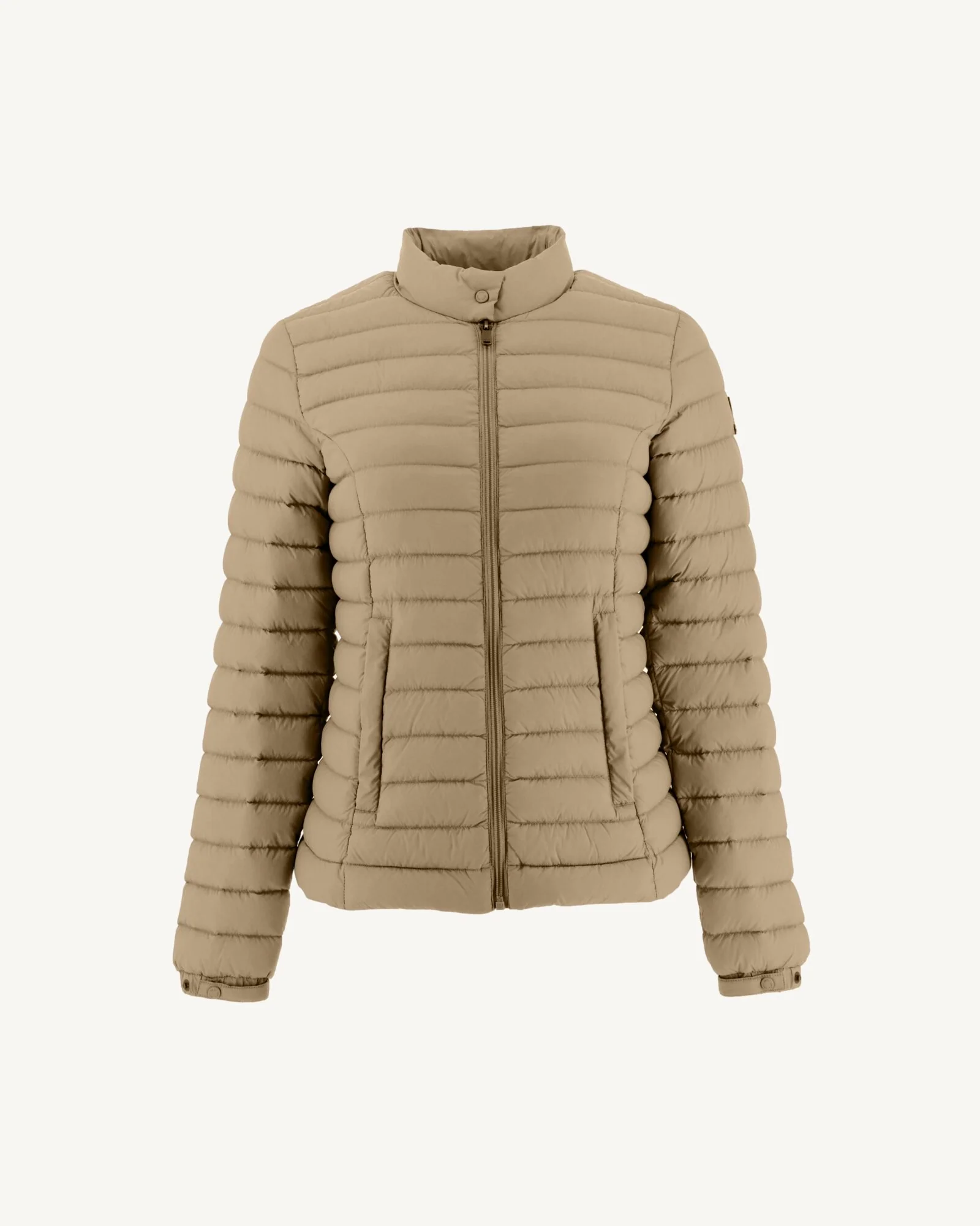 Down jacket light biker cut Beige Nina 2.0