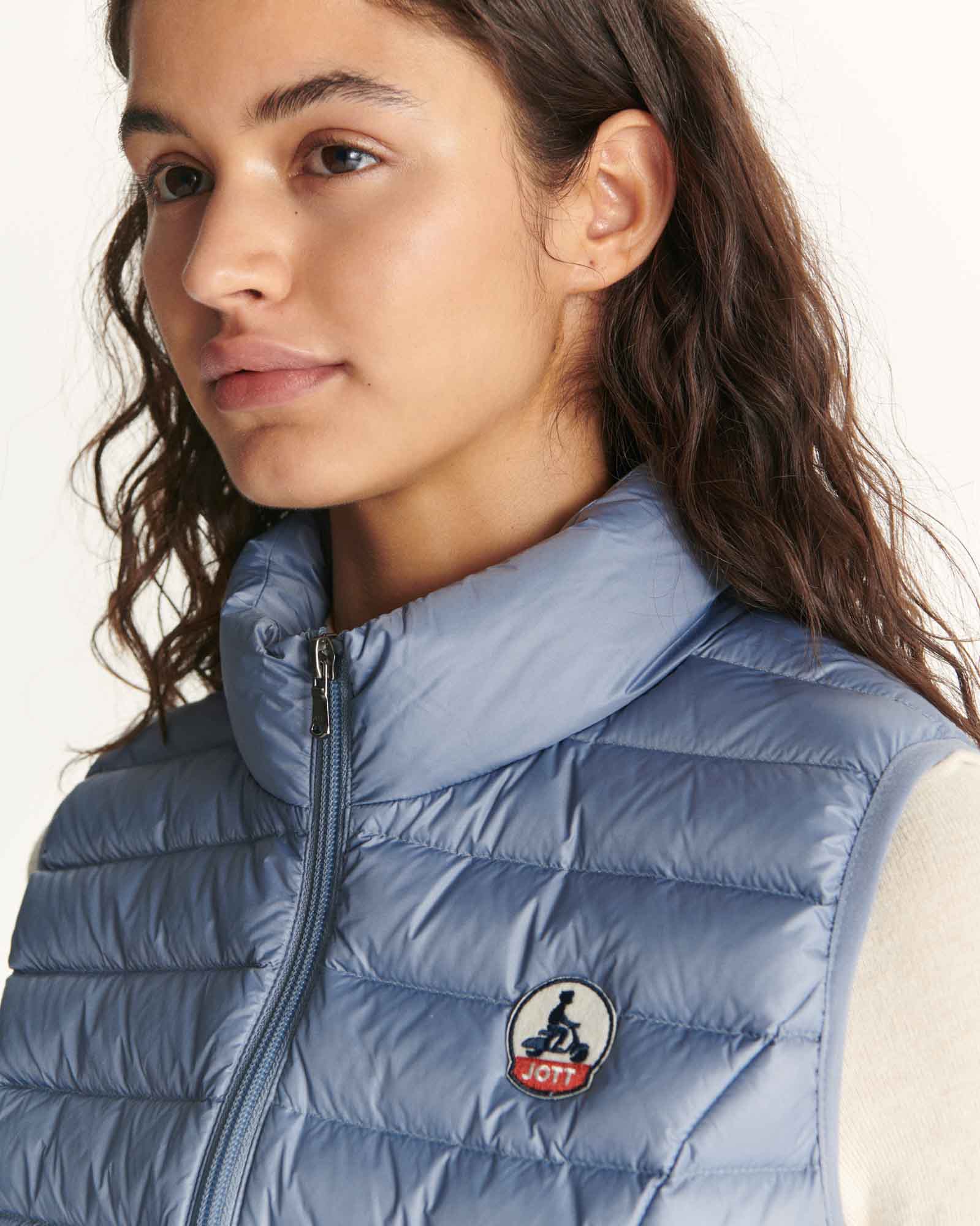 Down jacket light sleeveless Peach Pink Seda