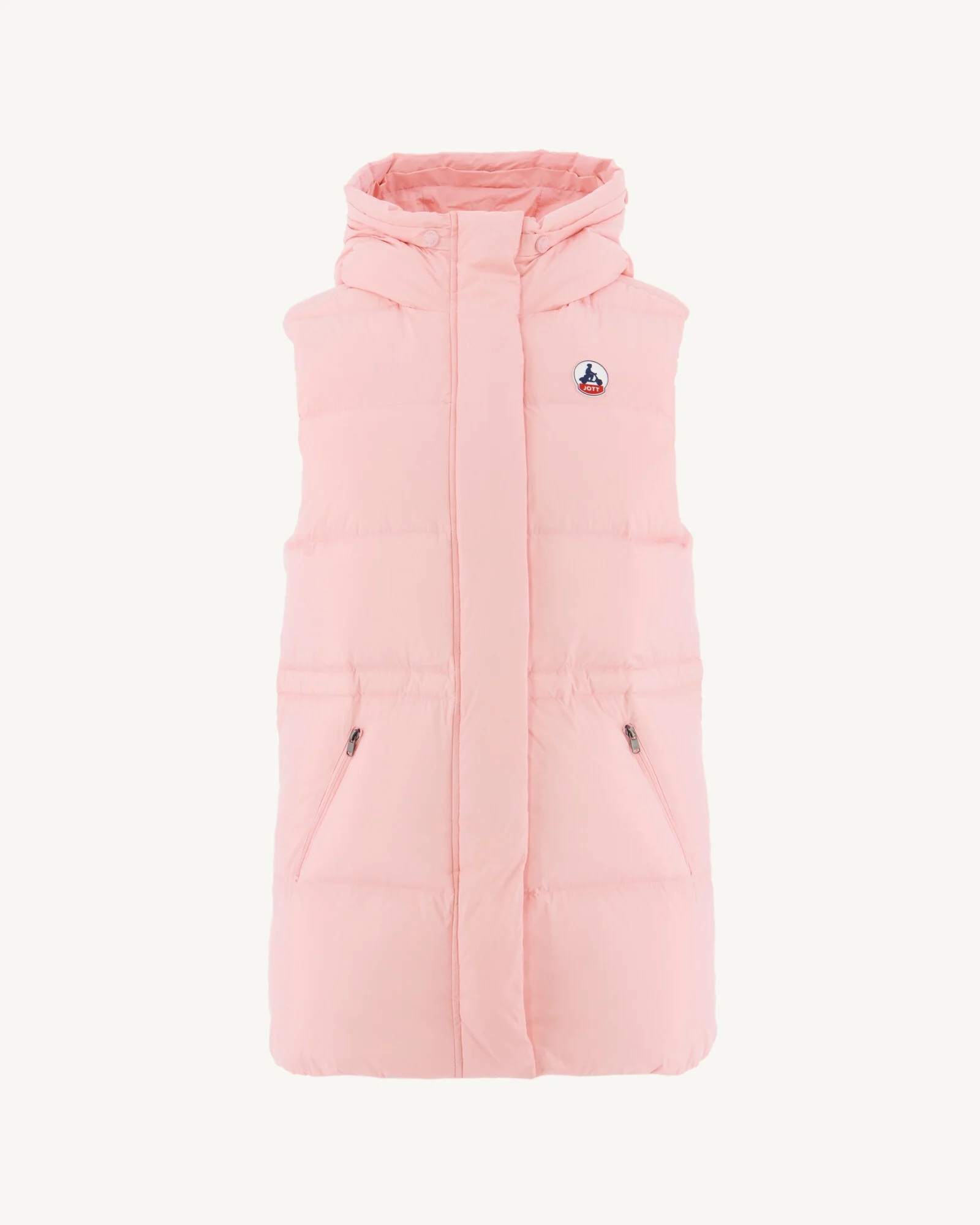 Down jacket sleeveless hooded Grand Froid Rose pêche Texas 2.0