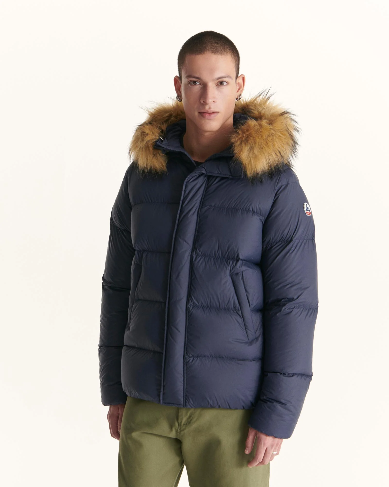 Down jacket short hooded Marine Prestige 2.0