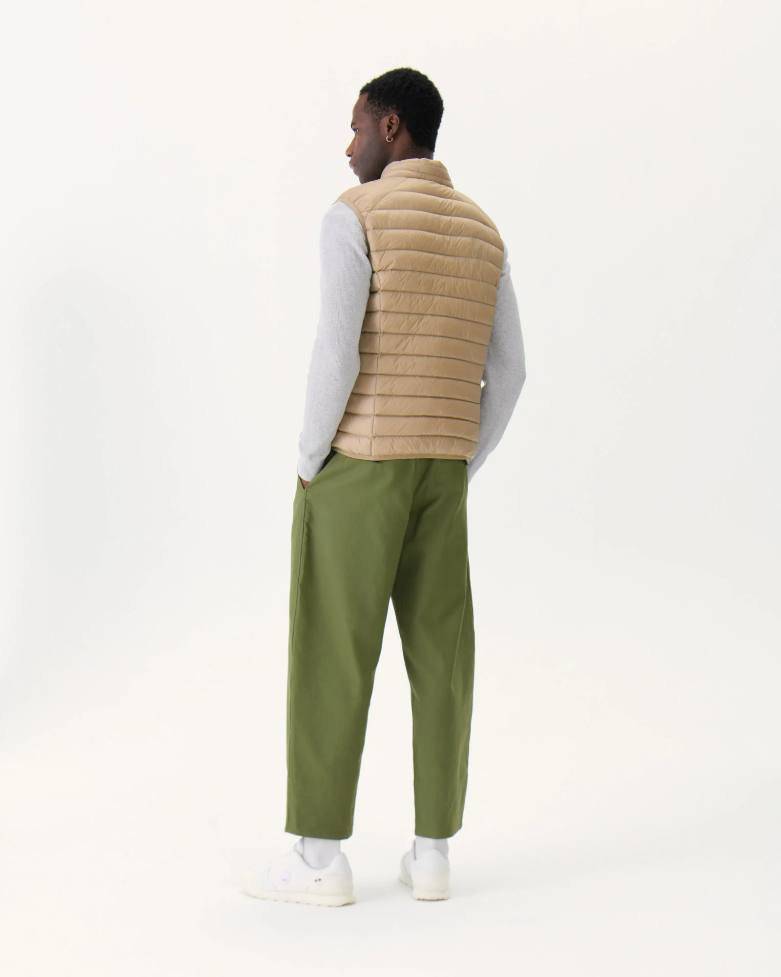 Taupe Sleeveless down jacket Tom