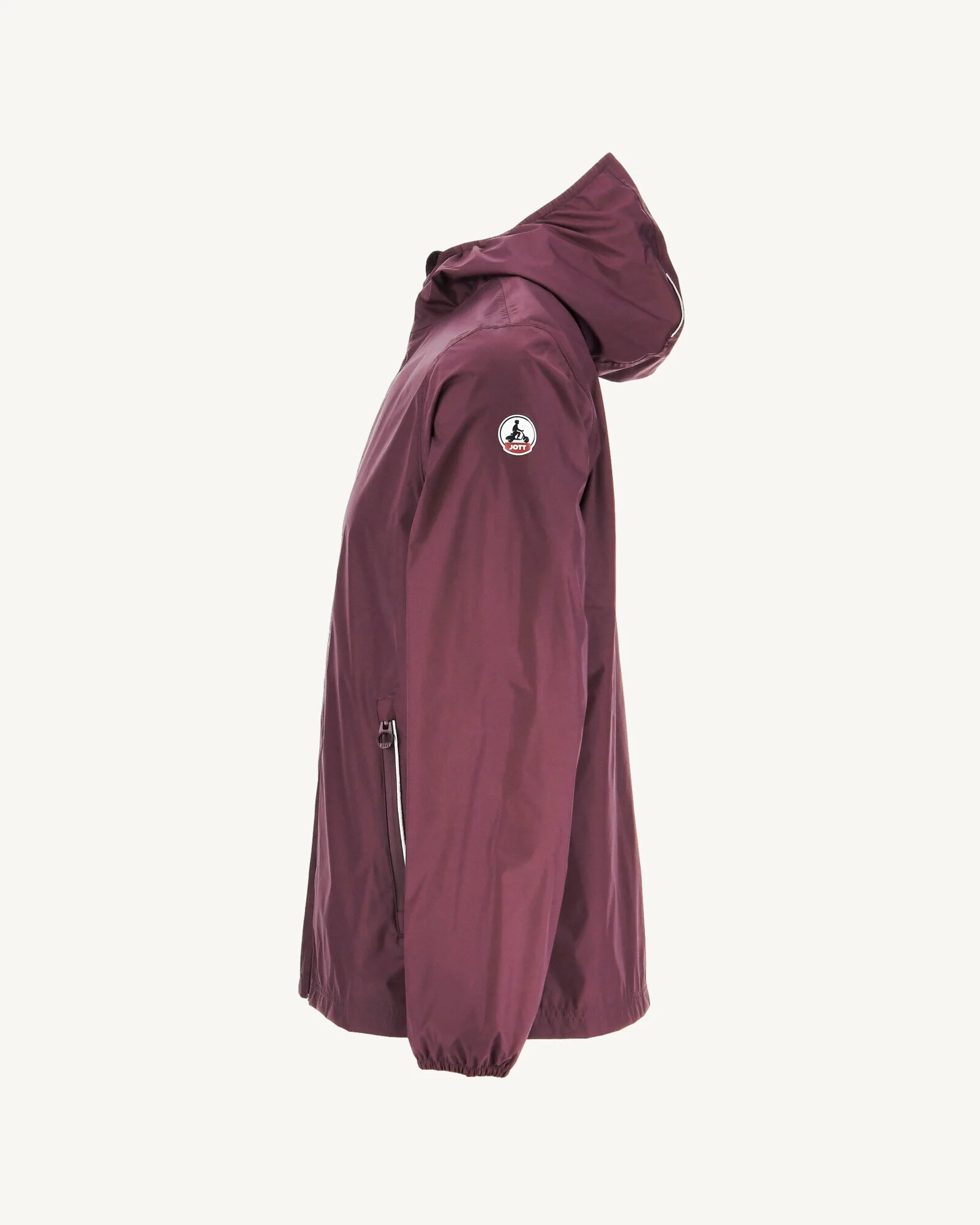 Packable hooded raincoat Aubergine Manila