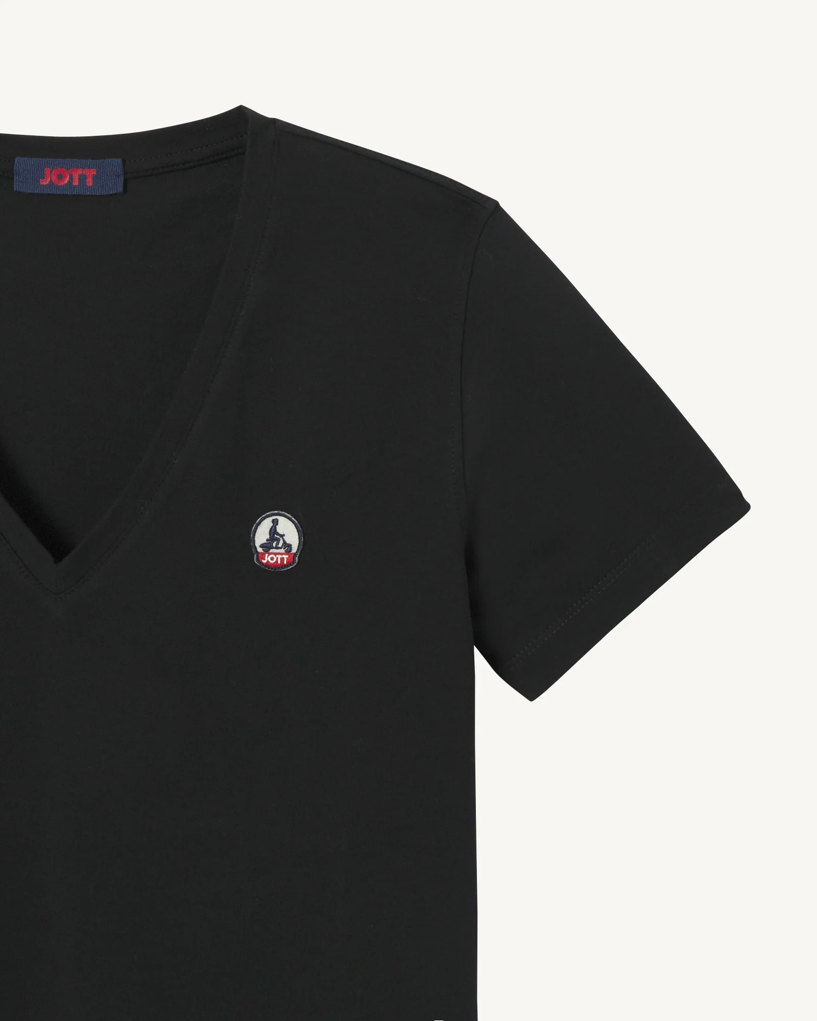 Plain V-neck T-shirt in organic cotton Pale mauve Cancun 2.0