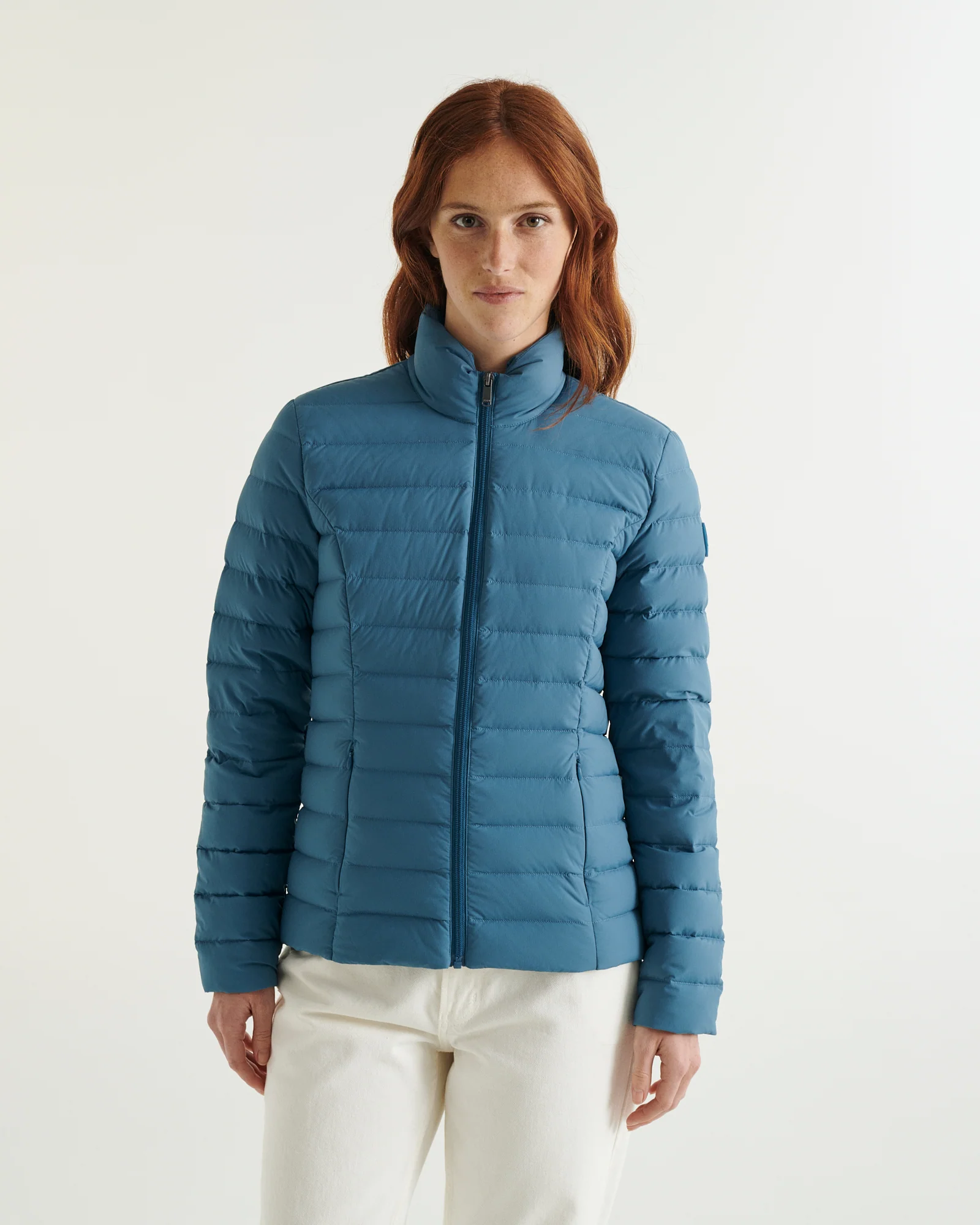 Down jacket stretch light Blue jeans Maia