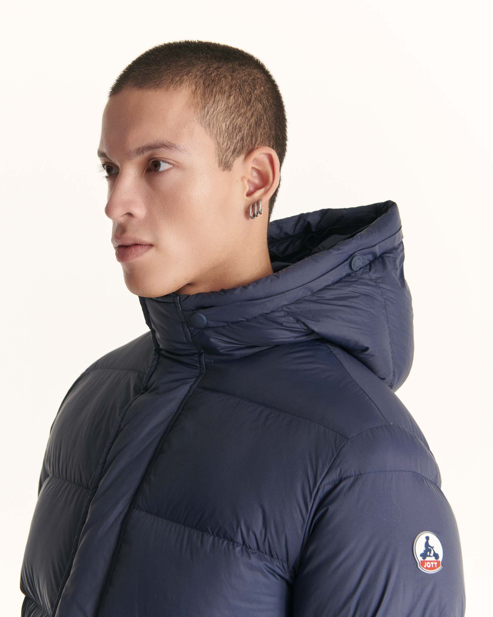Down jacket short hooded Marine Prestige 2.0
