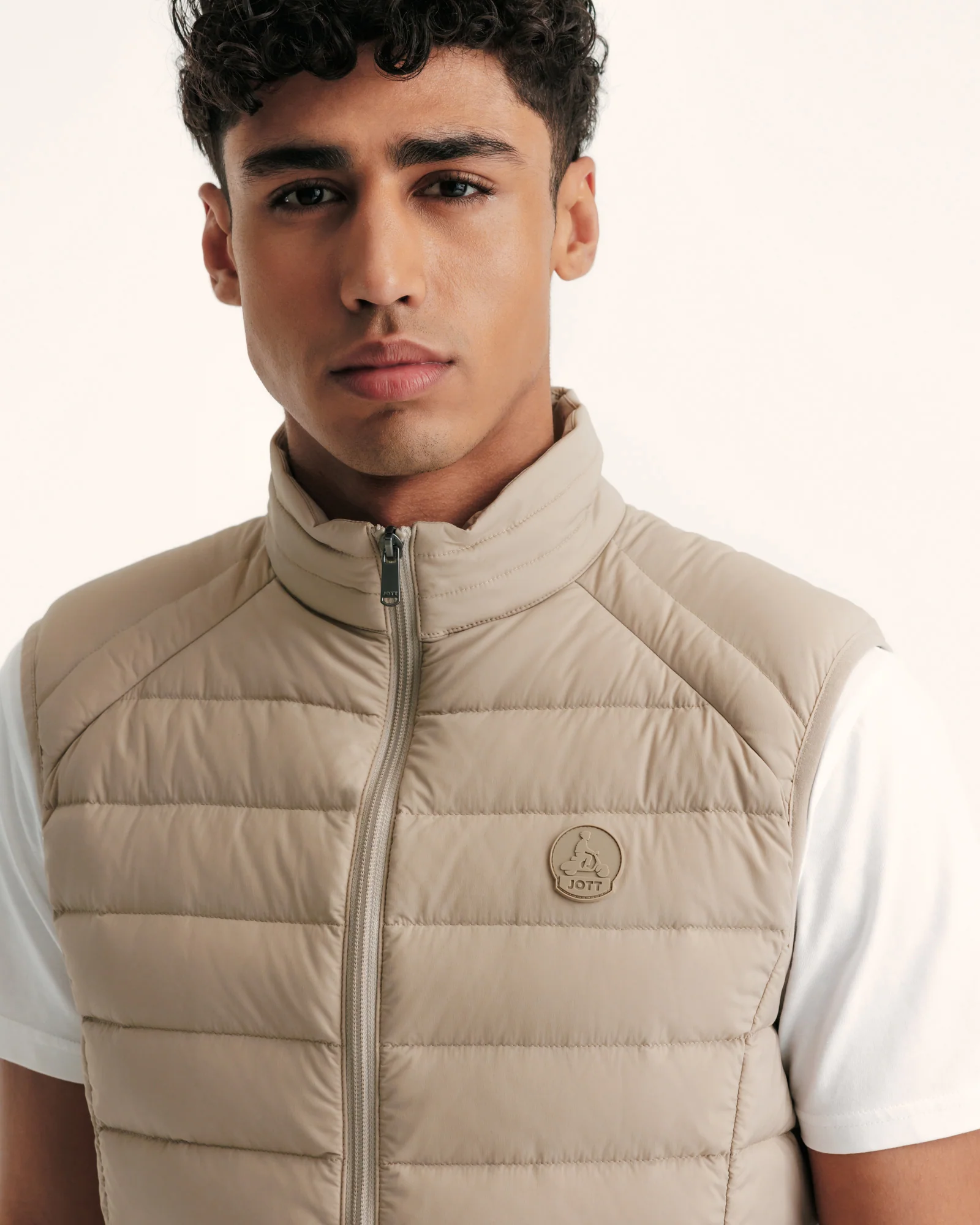 Down jacket sleeveless stretch Beige Arafo