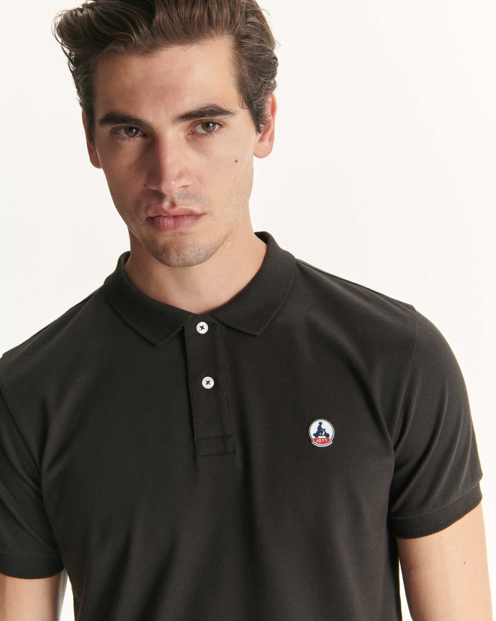 Organic cotton polo shirt Black Marbella