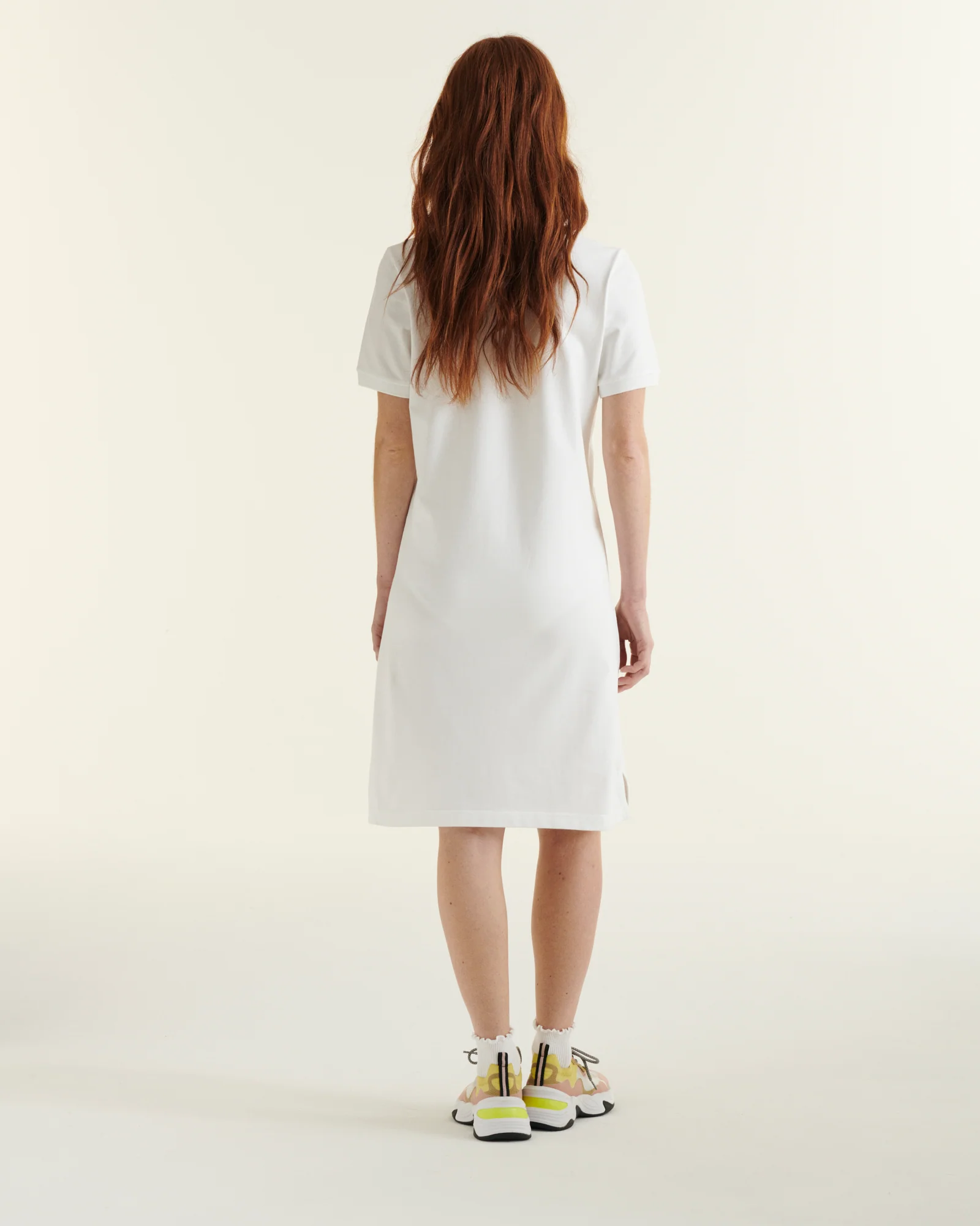 Polo dress in organic cotton White Palma