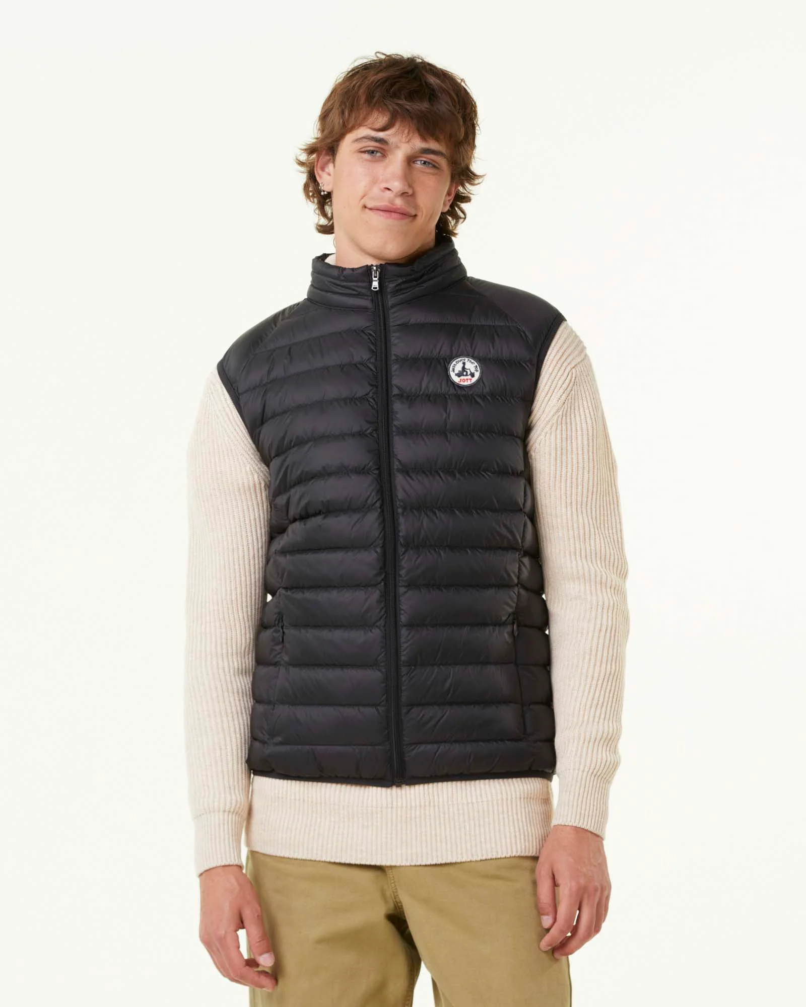 Taupe Sleeveless down jacket Tom
