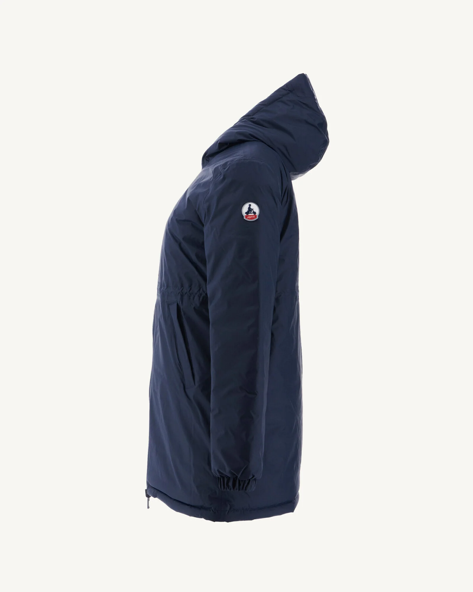 Navy Roma reversible long down jacket