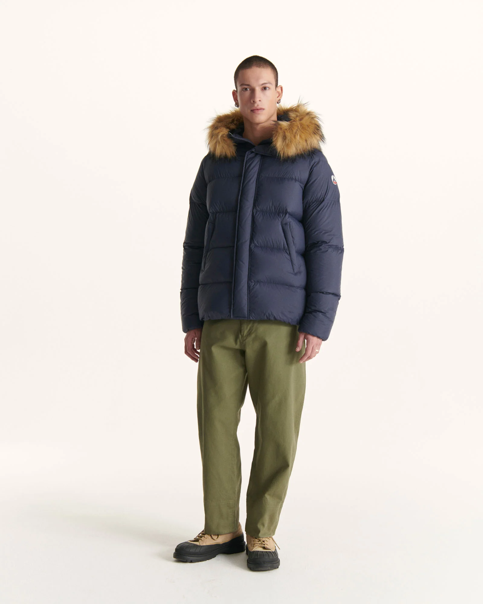 Down jacket short hooded Marine Prestige 2.0
