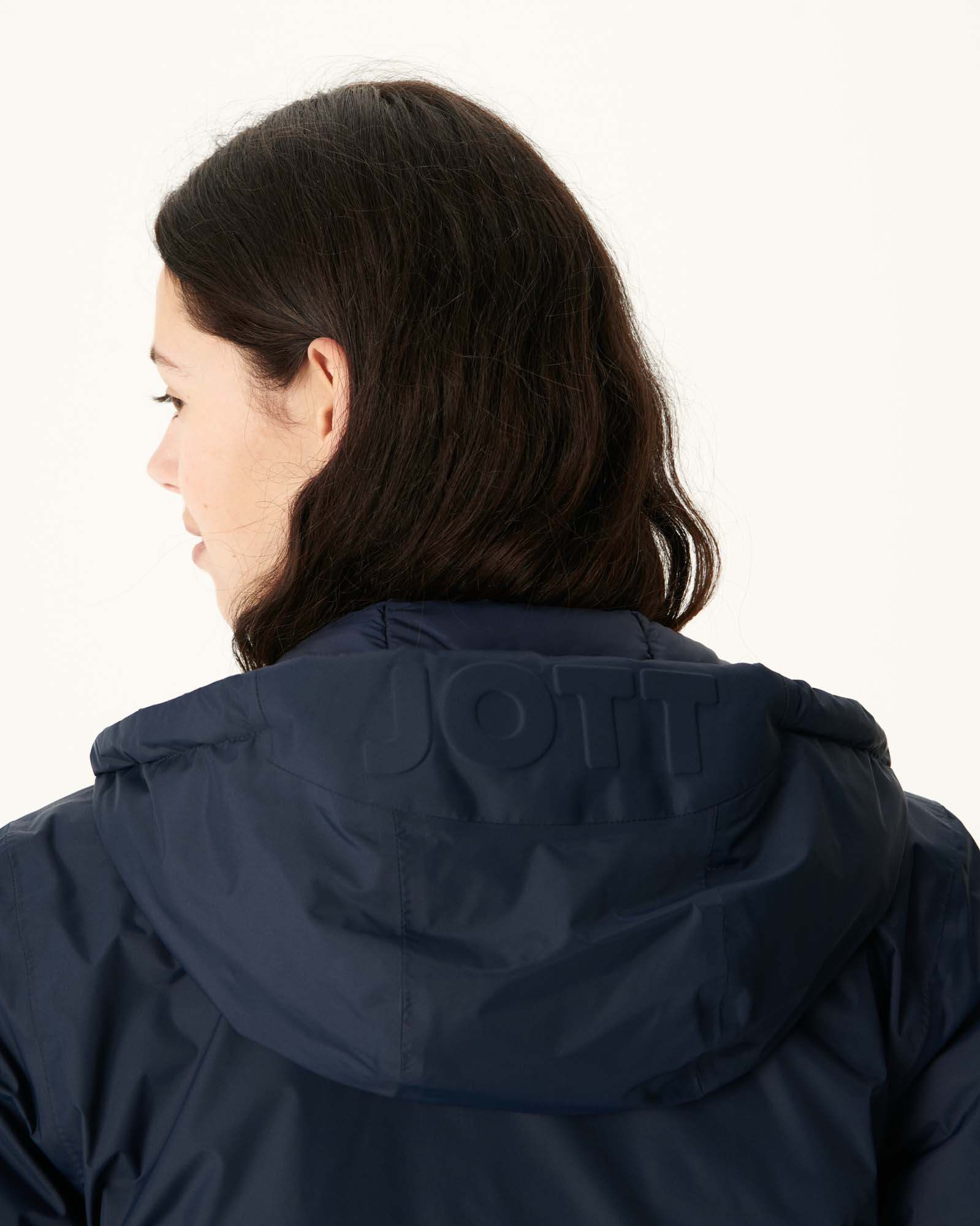 Navy Roma reversible long down jacket