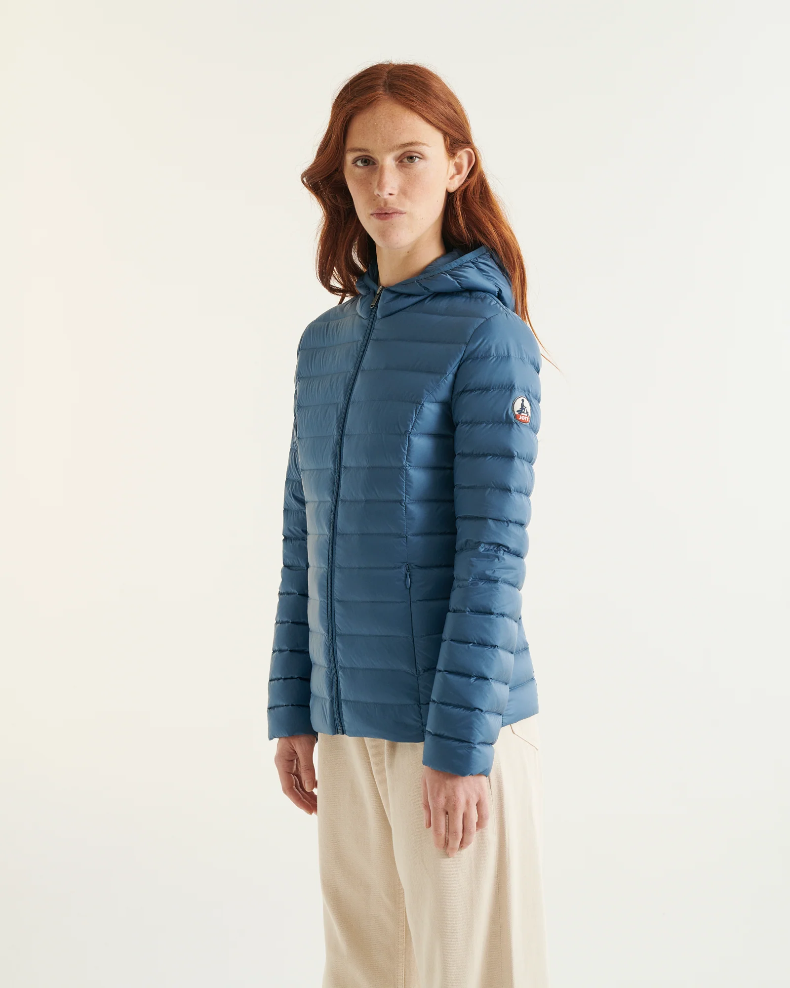 Down jacket light Celadon green Cloe hoodie