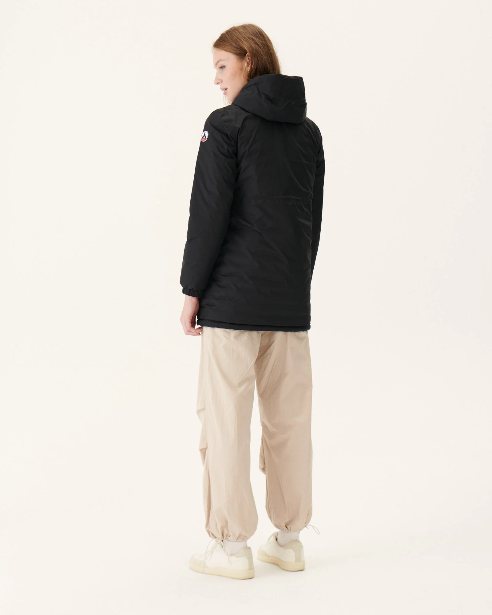 Navy Roma reversible long down jacket