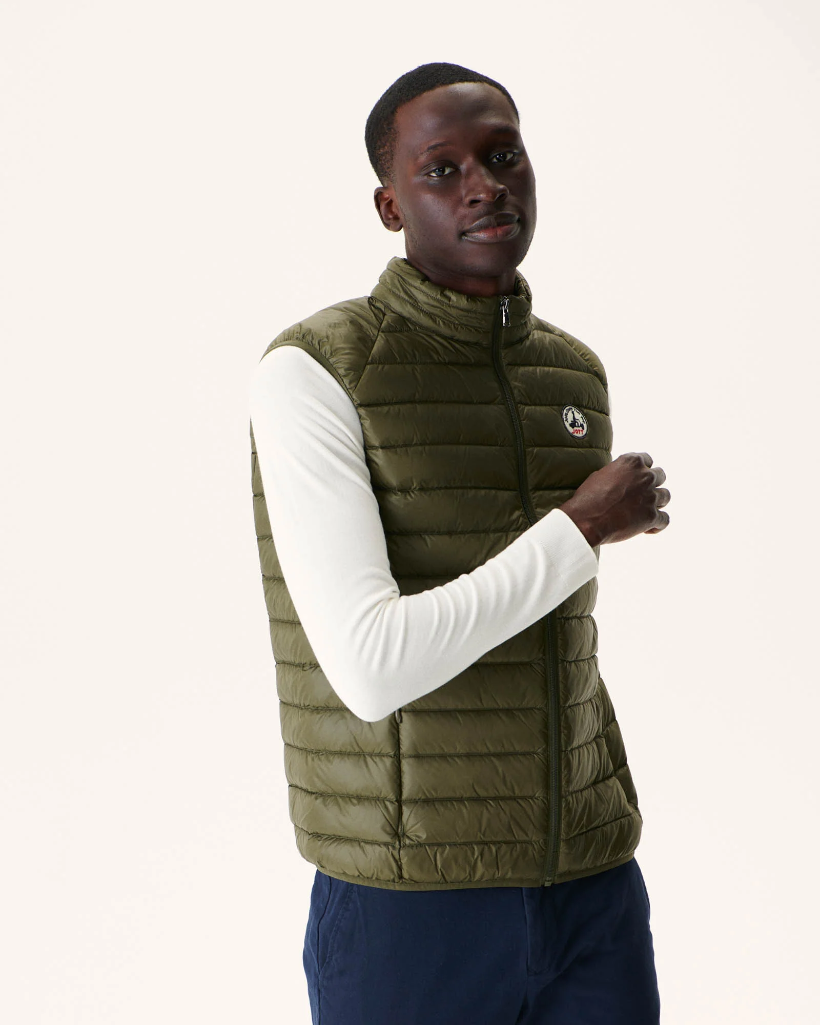 Taupe Sleeveless down jacket Tom