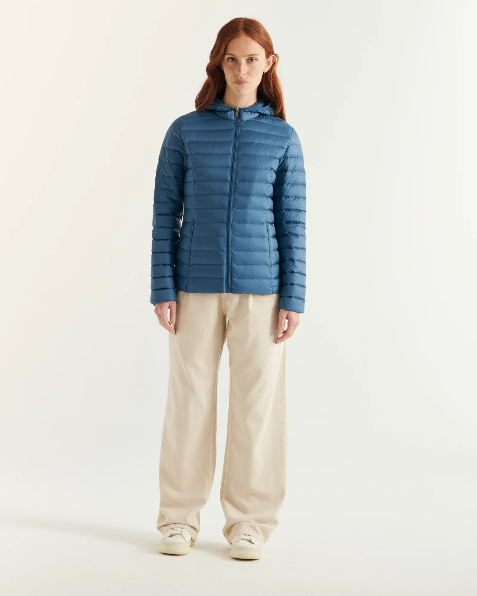 Down jacket light Celadon green Cloe hoodie