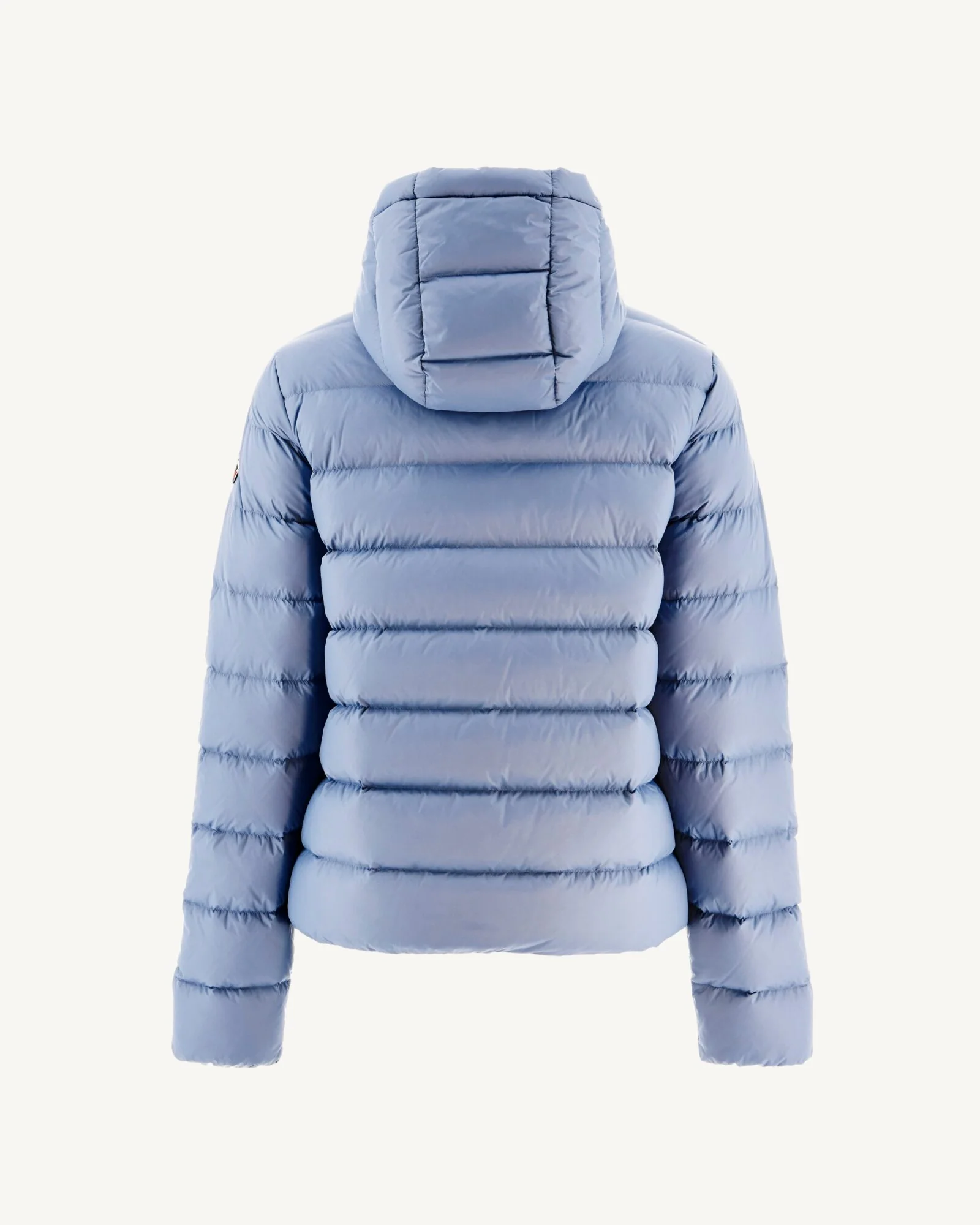 Down jacket straight hooded faded blue Jane