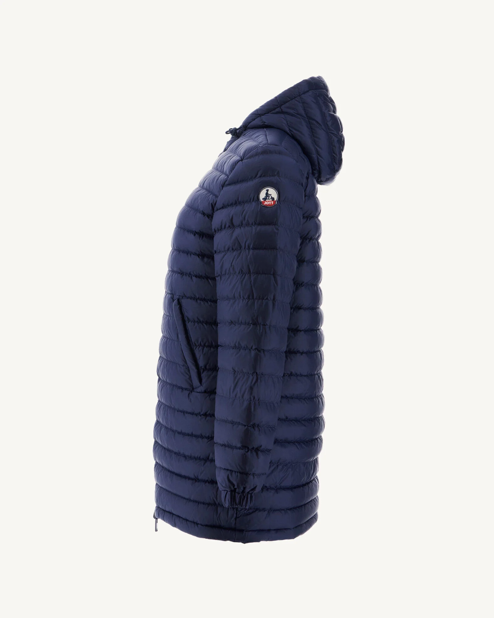 Navy Roma reversible long down jacket