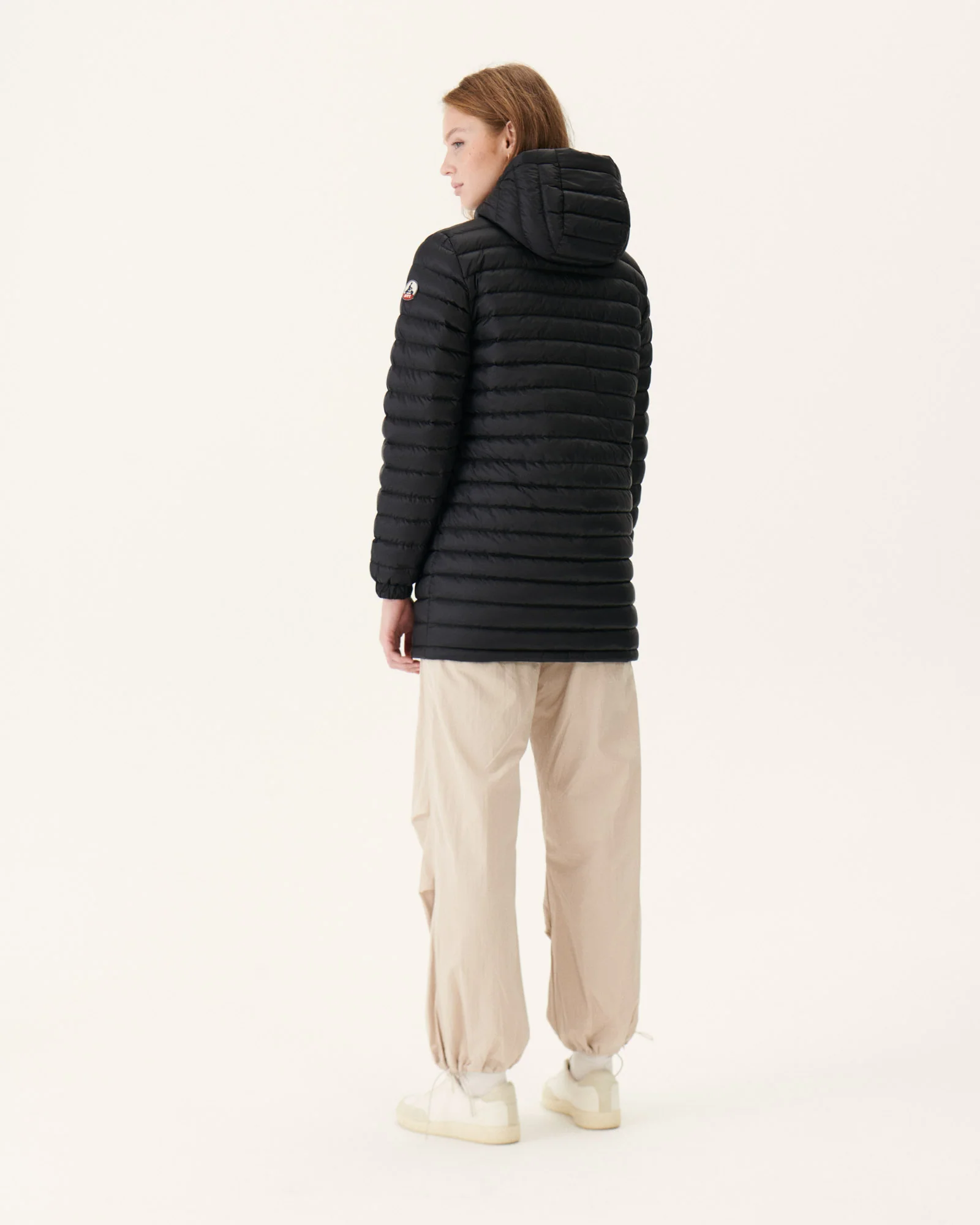 Navy Roma reversible long down jacket
