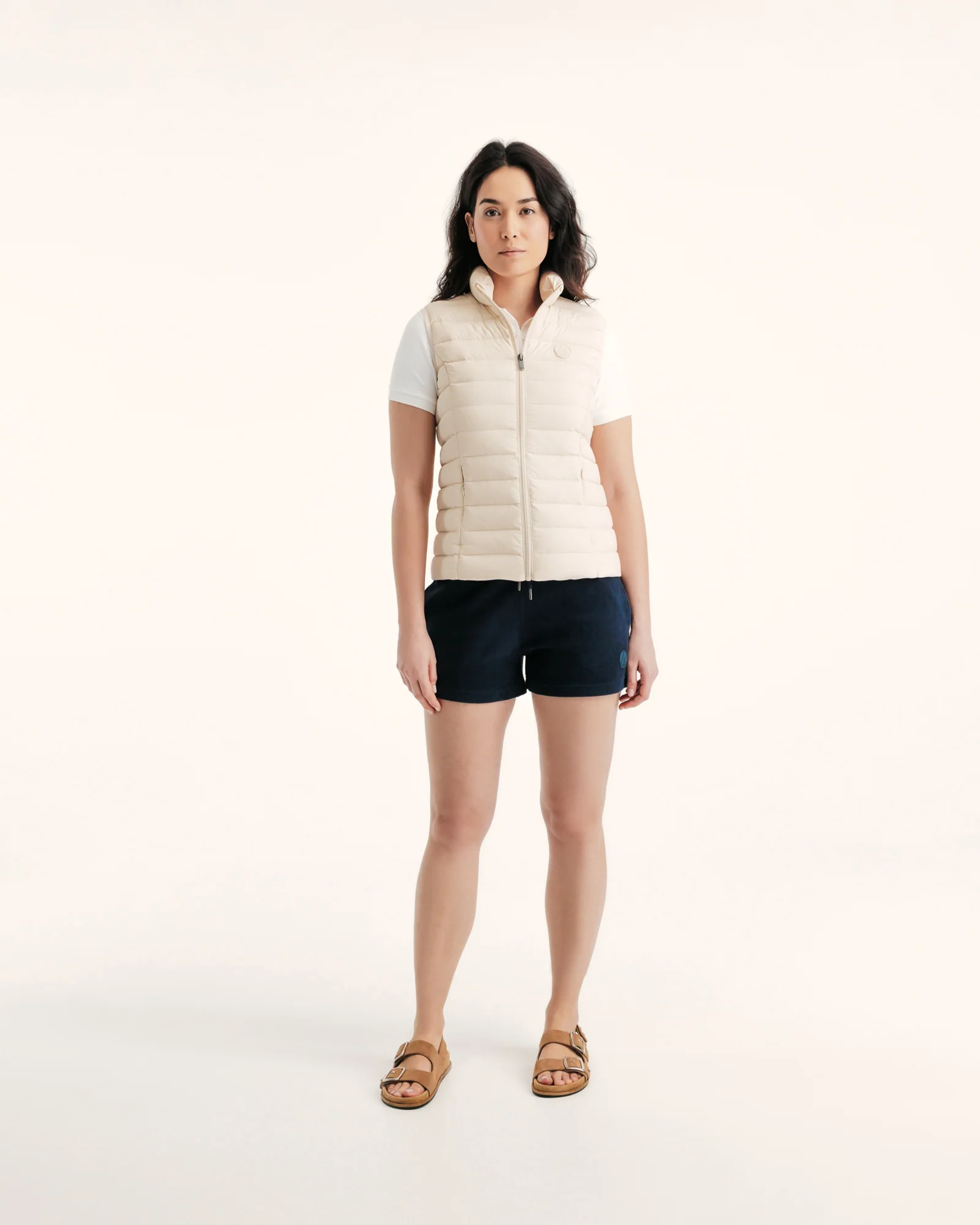 Down jacket sleeveless stretch peach pink Grenada