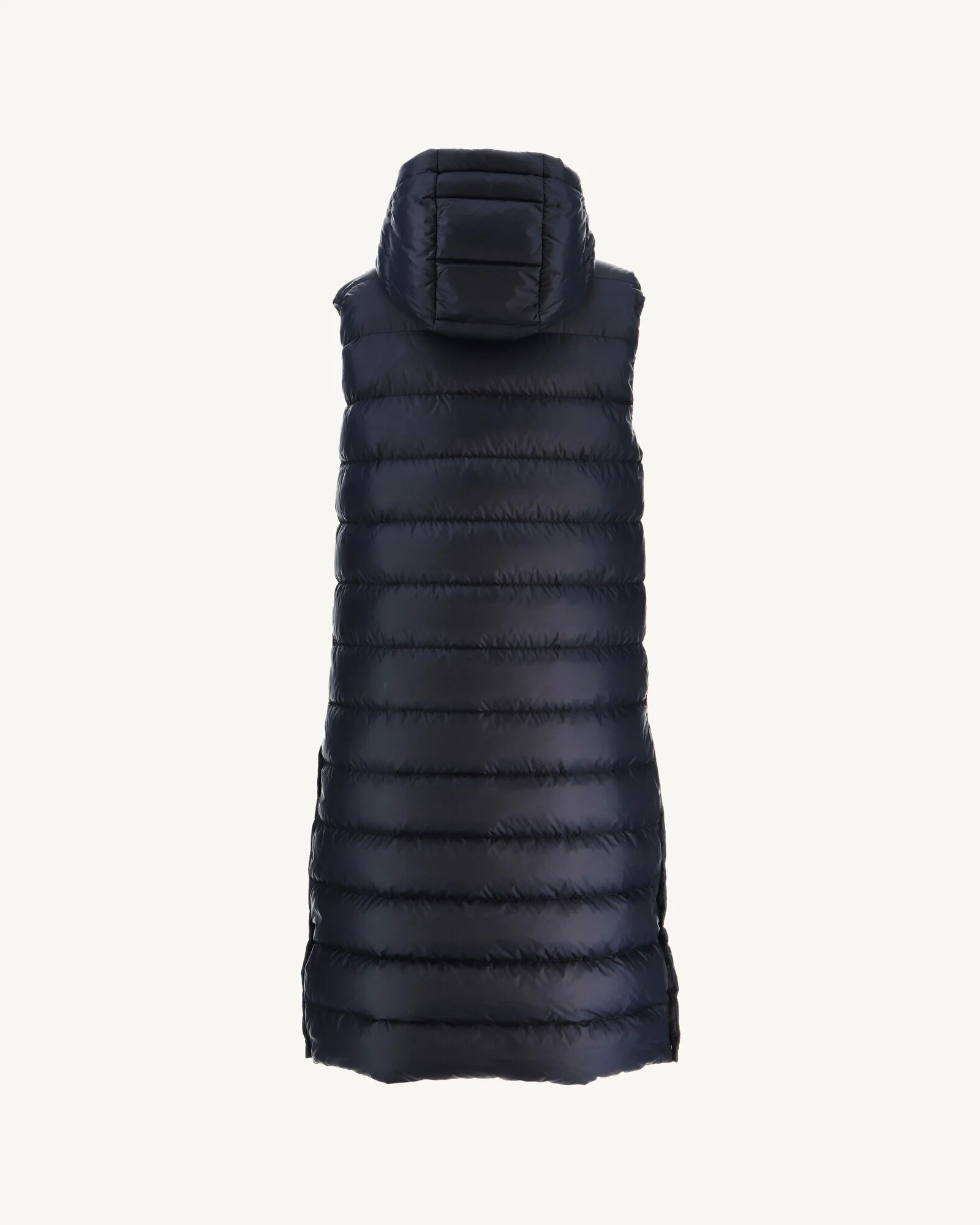 Down jacket long straight hooded Aubergine Lola