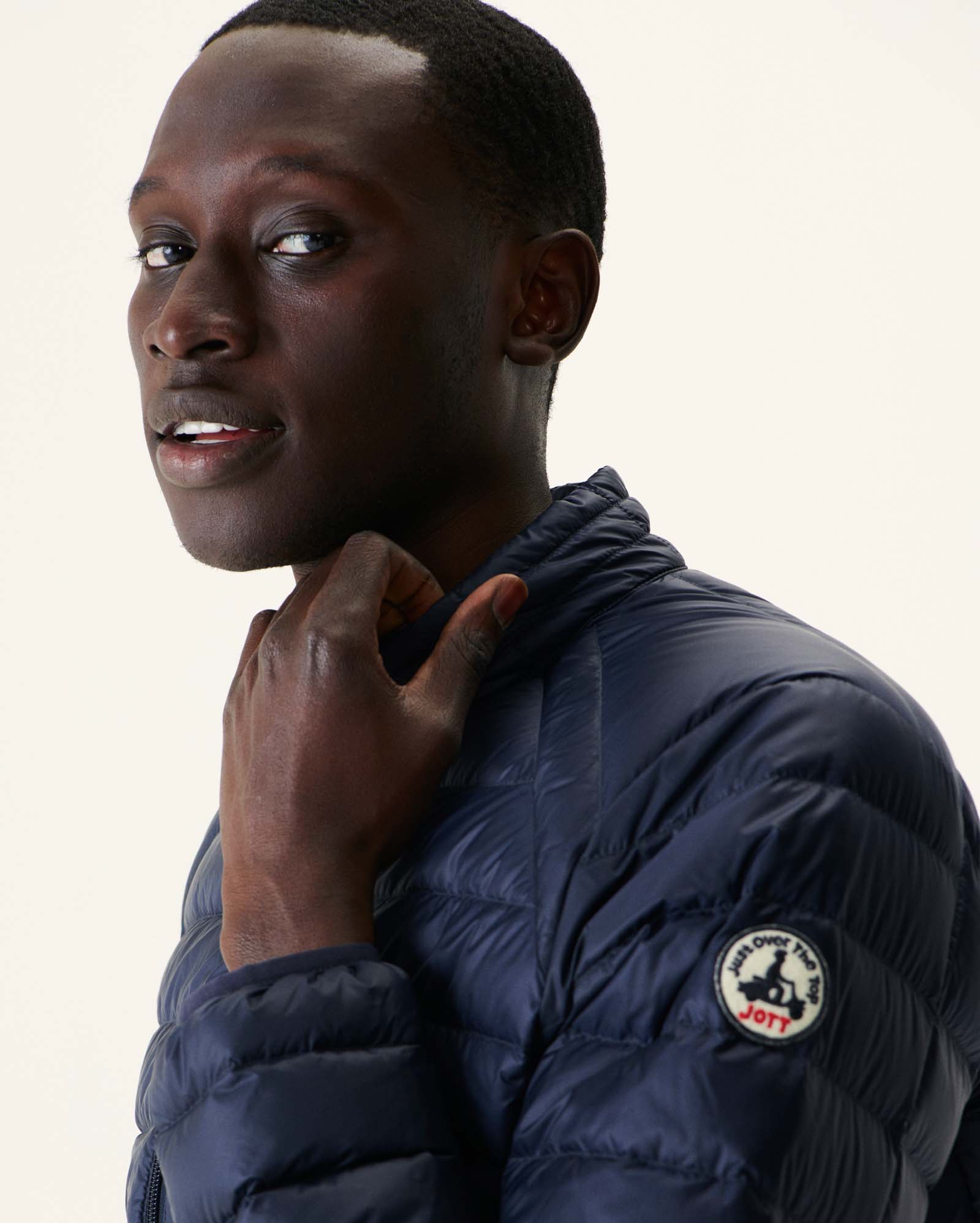 Light down jacket Denim blue Mat