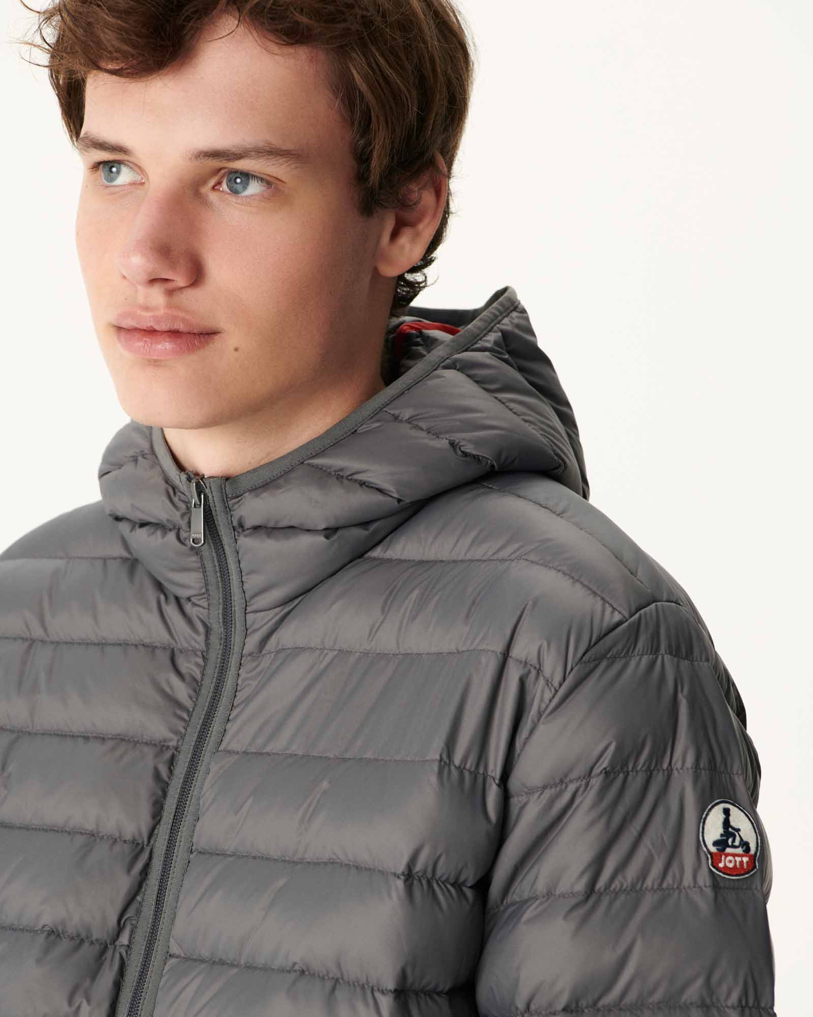 Long Anthracite down jacket Luc