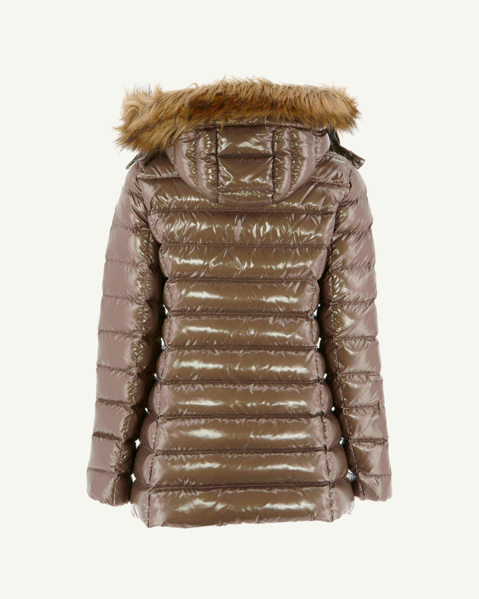 Down jacket mid-length Grand Froid Pearl Black lacquered