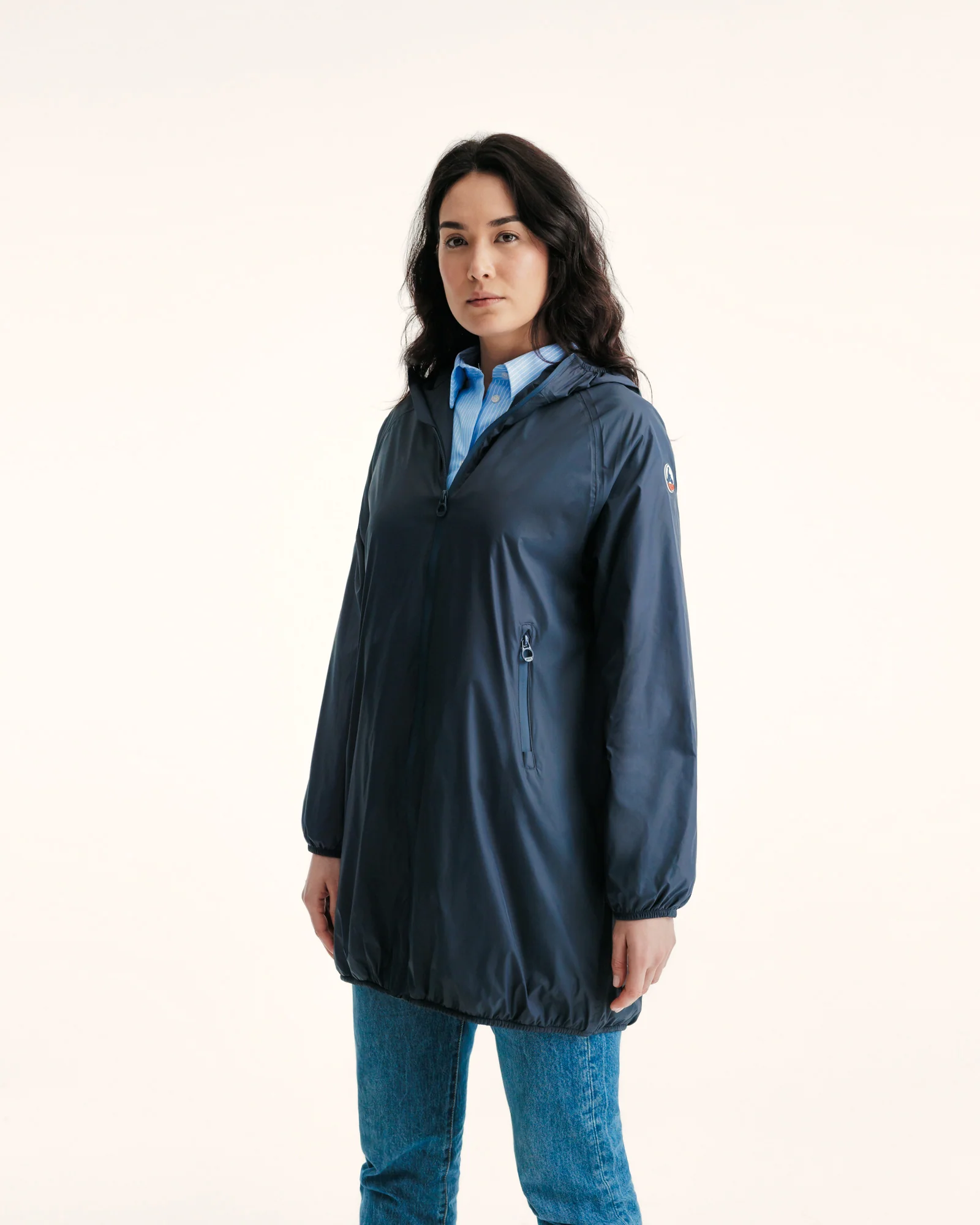 Marine Glendale Polar fleece-lined long raincoat