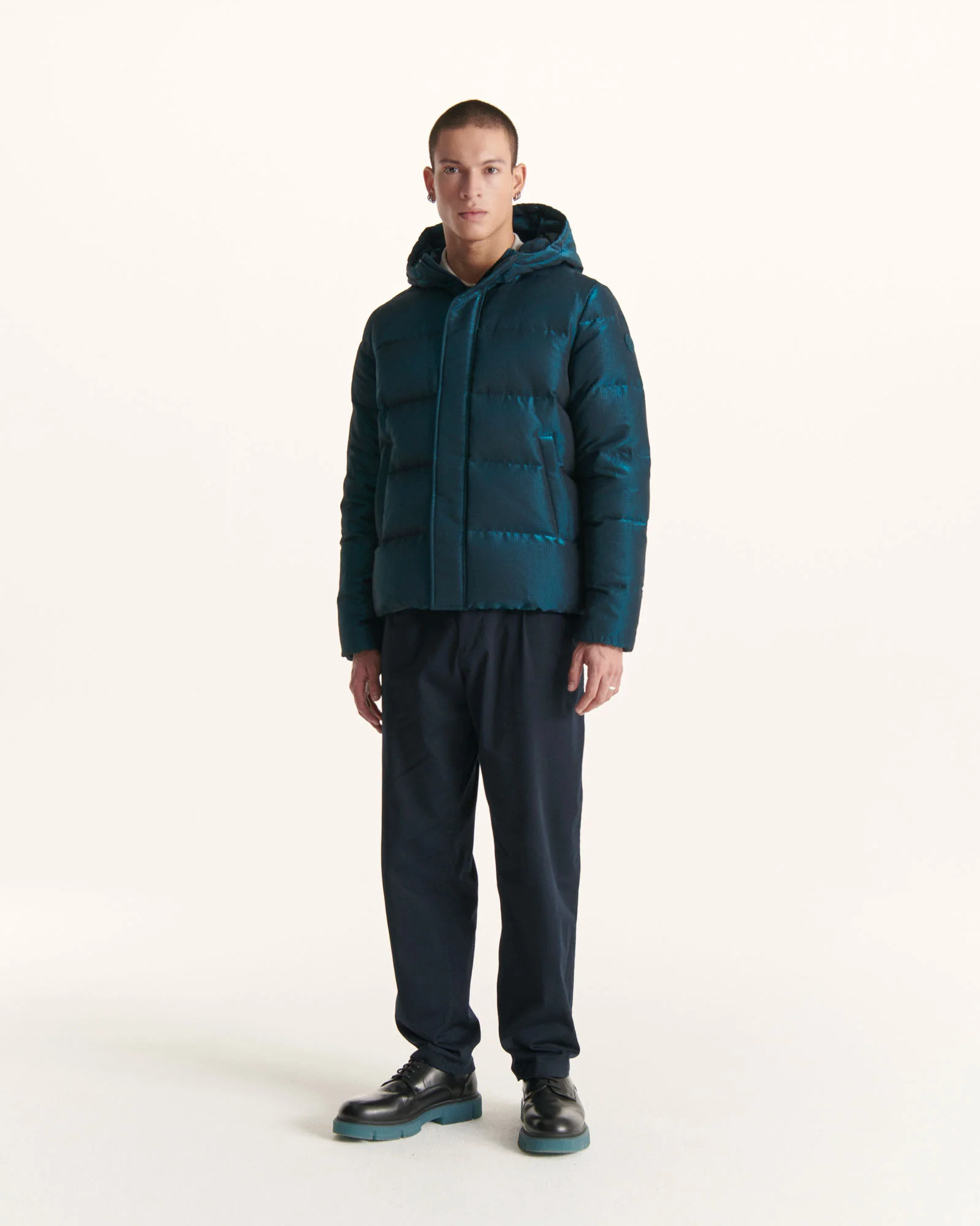 Down jacket Grand Froid Christmas blue Happy