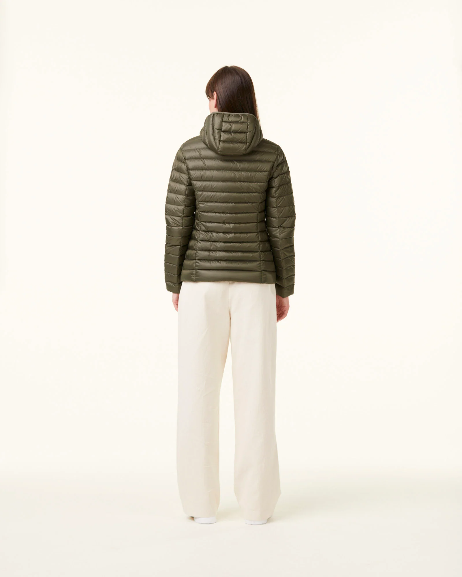 Down jacket light Celadon green Cloe hoodie