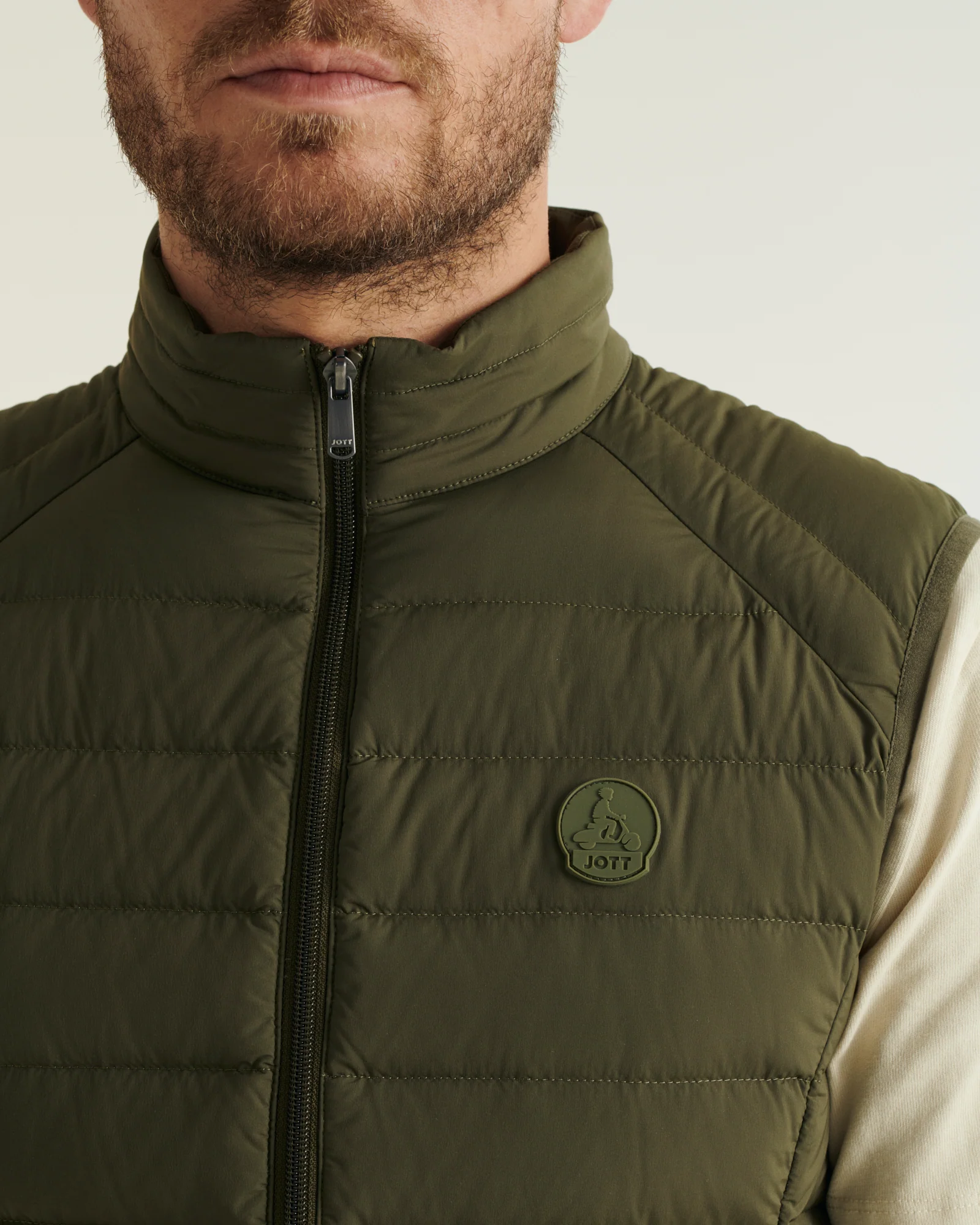 Down jacket sleeveless stretch blue jeans Arafo