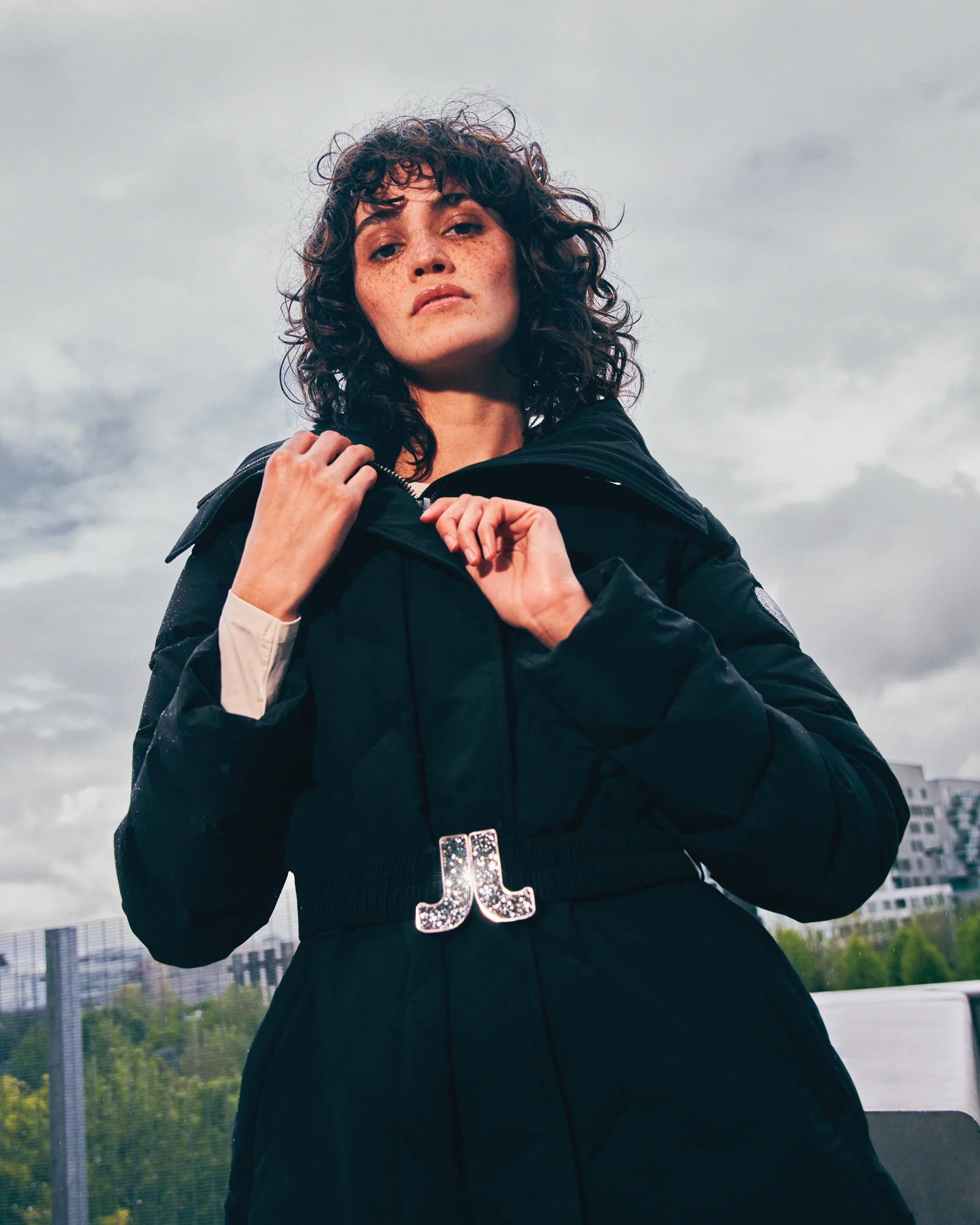 Down jacket with crystals Swarovski®️ Black Anita 2.1