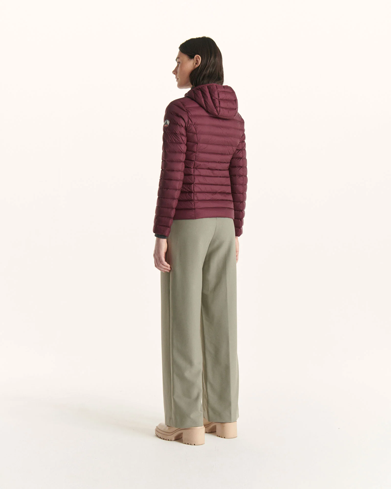 Down jacket light Celadon green Cloe hoodie