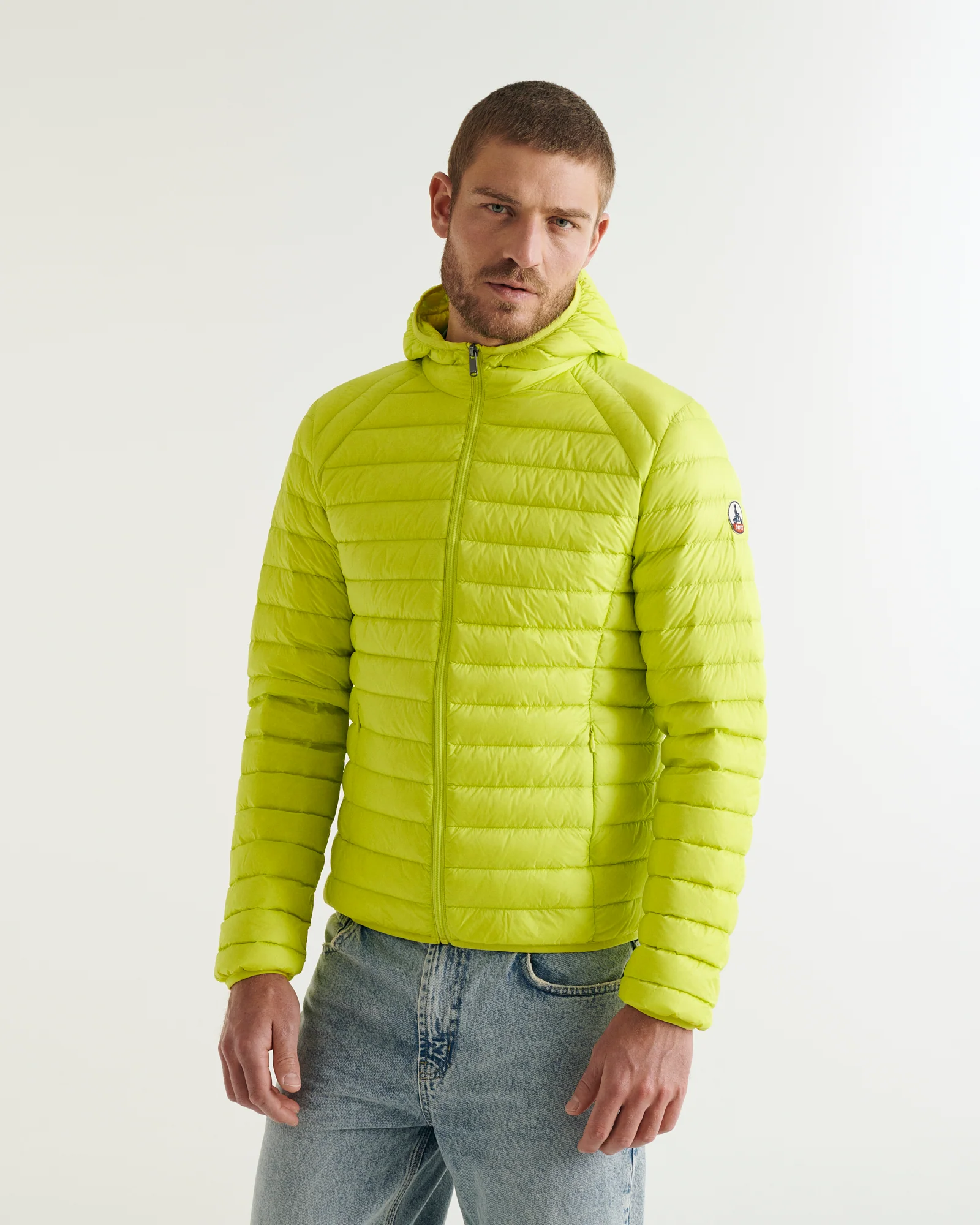 Down jacket light Acid green hoodie Nico