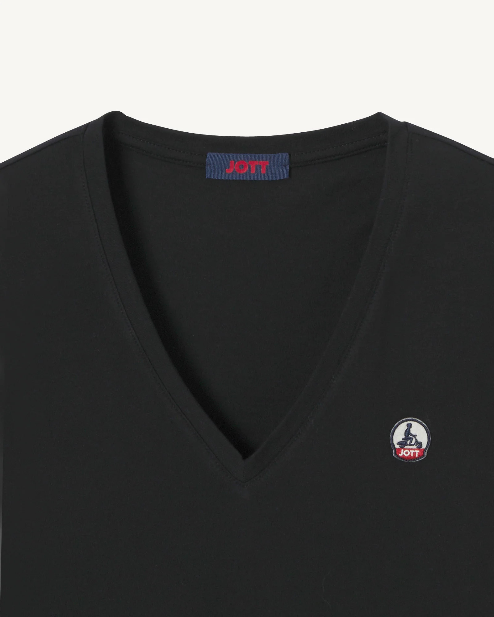 Plain V-neck T-shirt in organic cotton Pale mauve Cancun 2.0