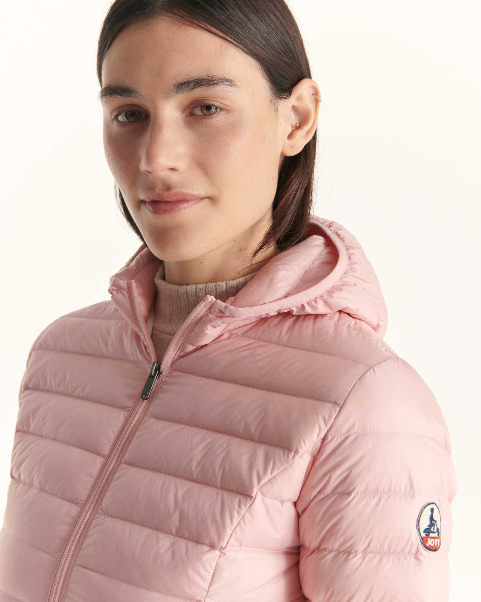 Down jacket light Celadon green Cloe hoodie