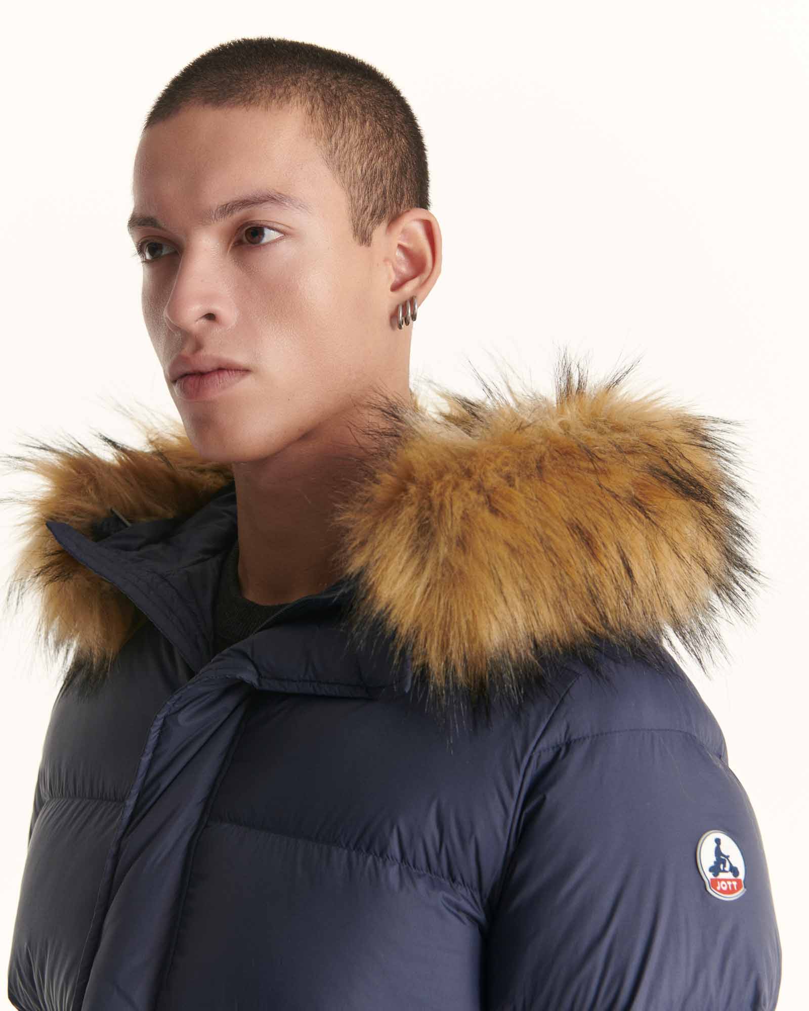Down jacket short hooded Marine Prestige 2.0
