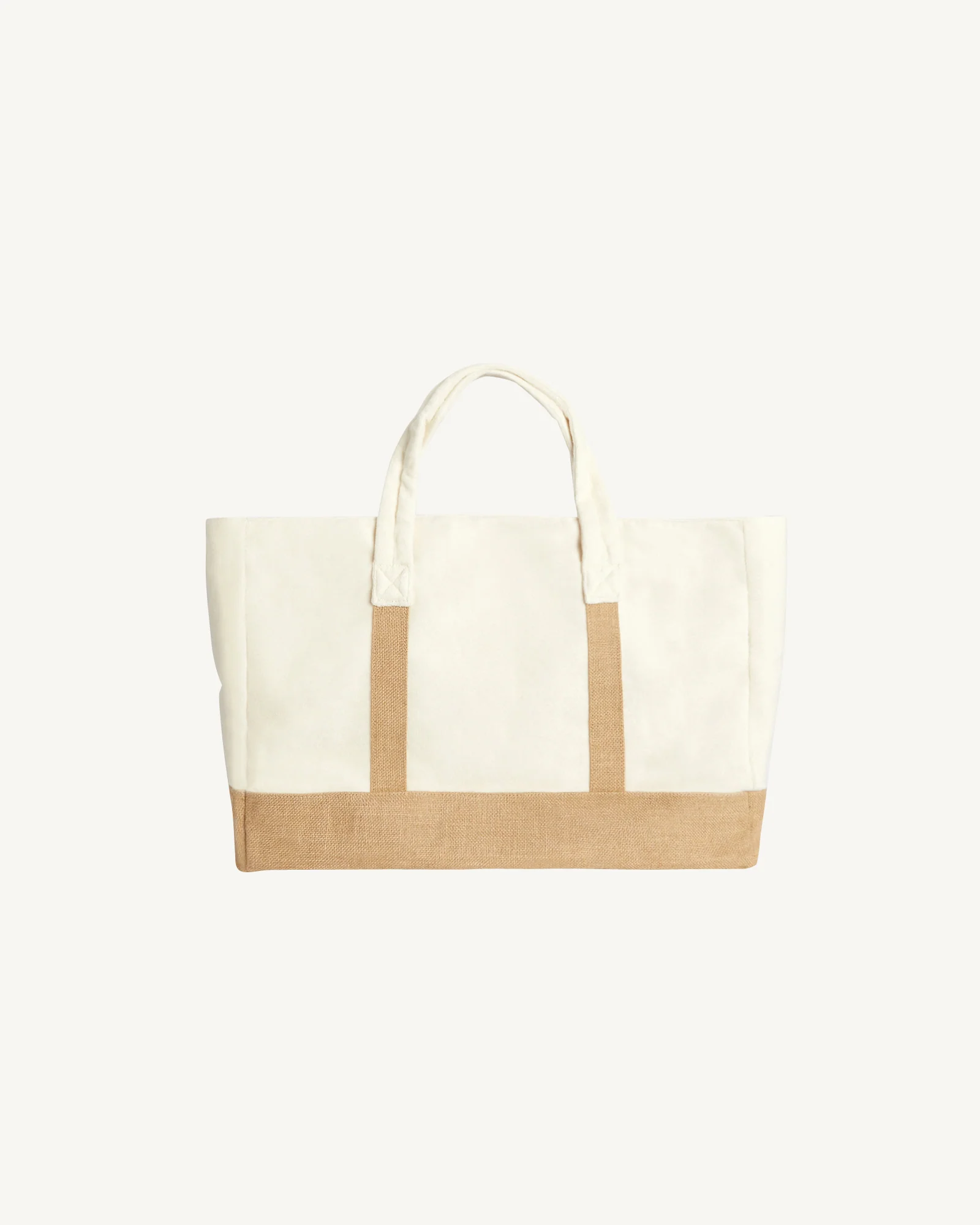 Two-material beach tote bag Argile Shell