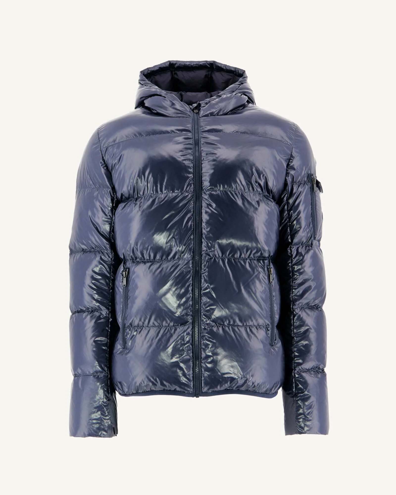 Down jacket Grand Froid hoodie lacquered Navy Java